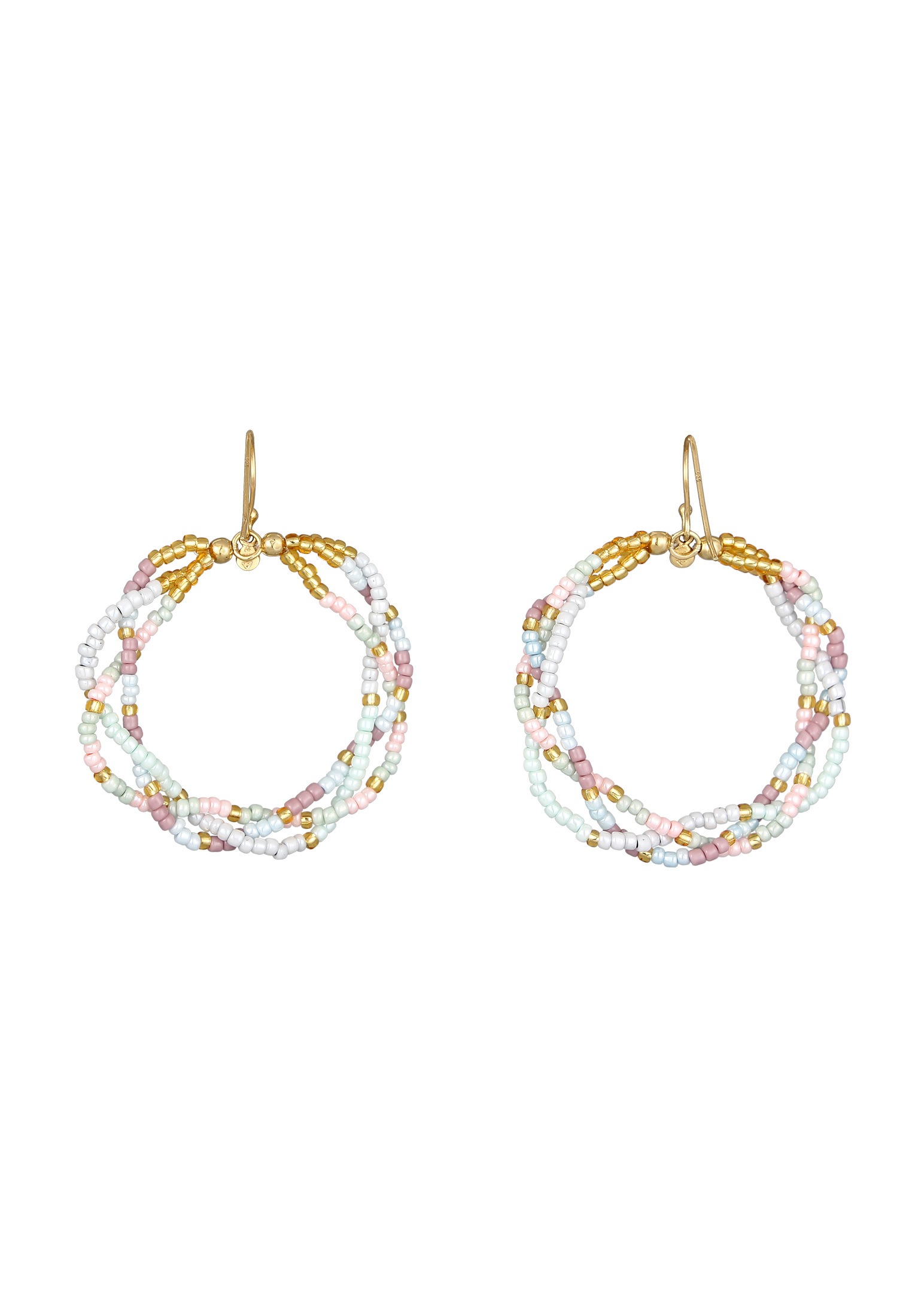 Elli Paar Ohrhänger »Ohrringe Ohrhänger Glasperlen 925 Sterling Silver Gold-plated«