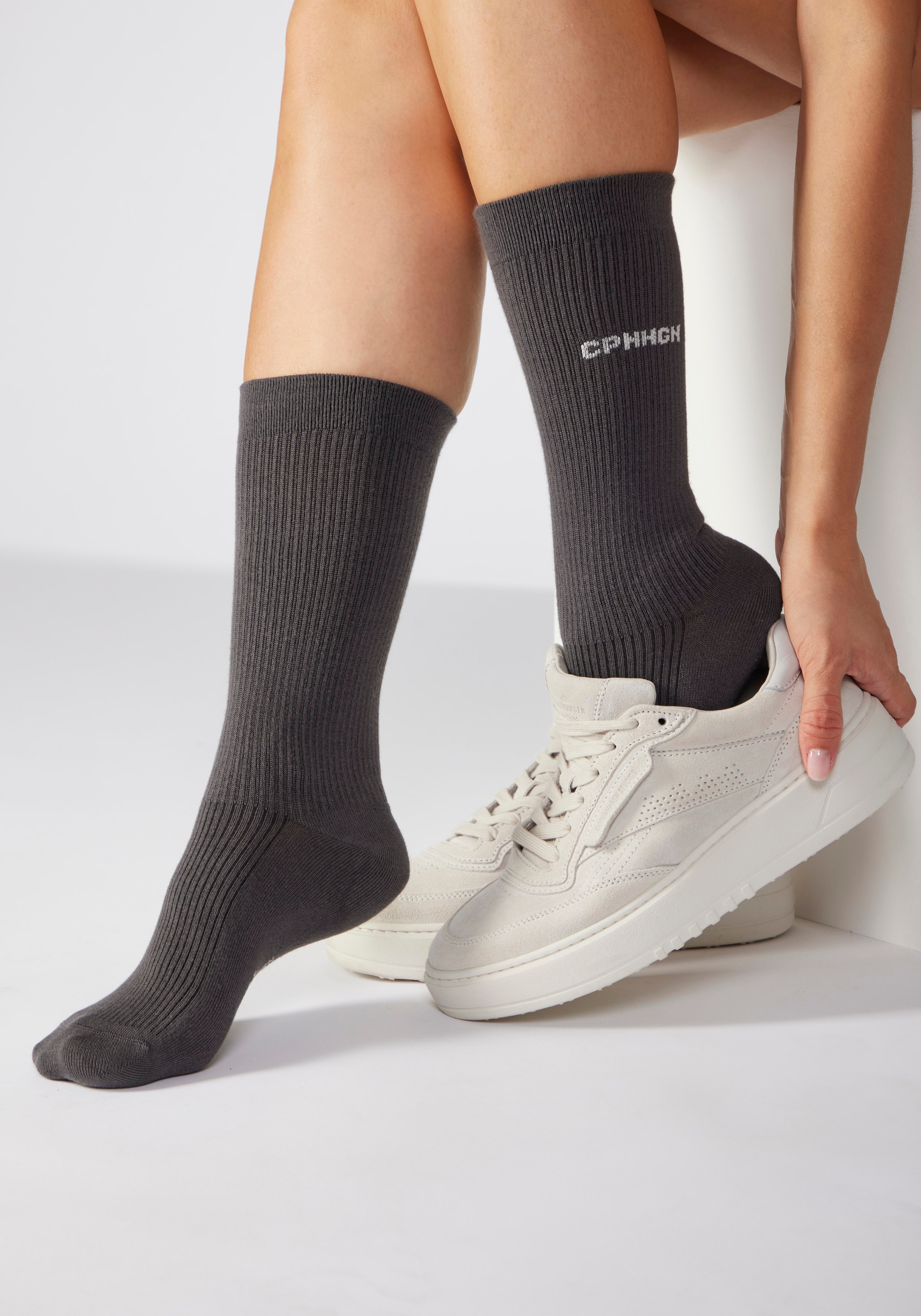 Copenhagen Studios Basicsocken Packung, 3 Paar tlg. mit Rippstruktur und Stickerei