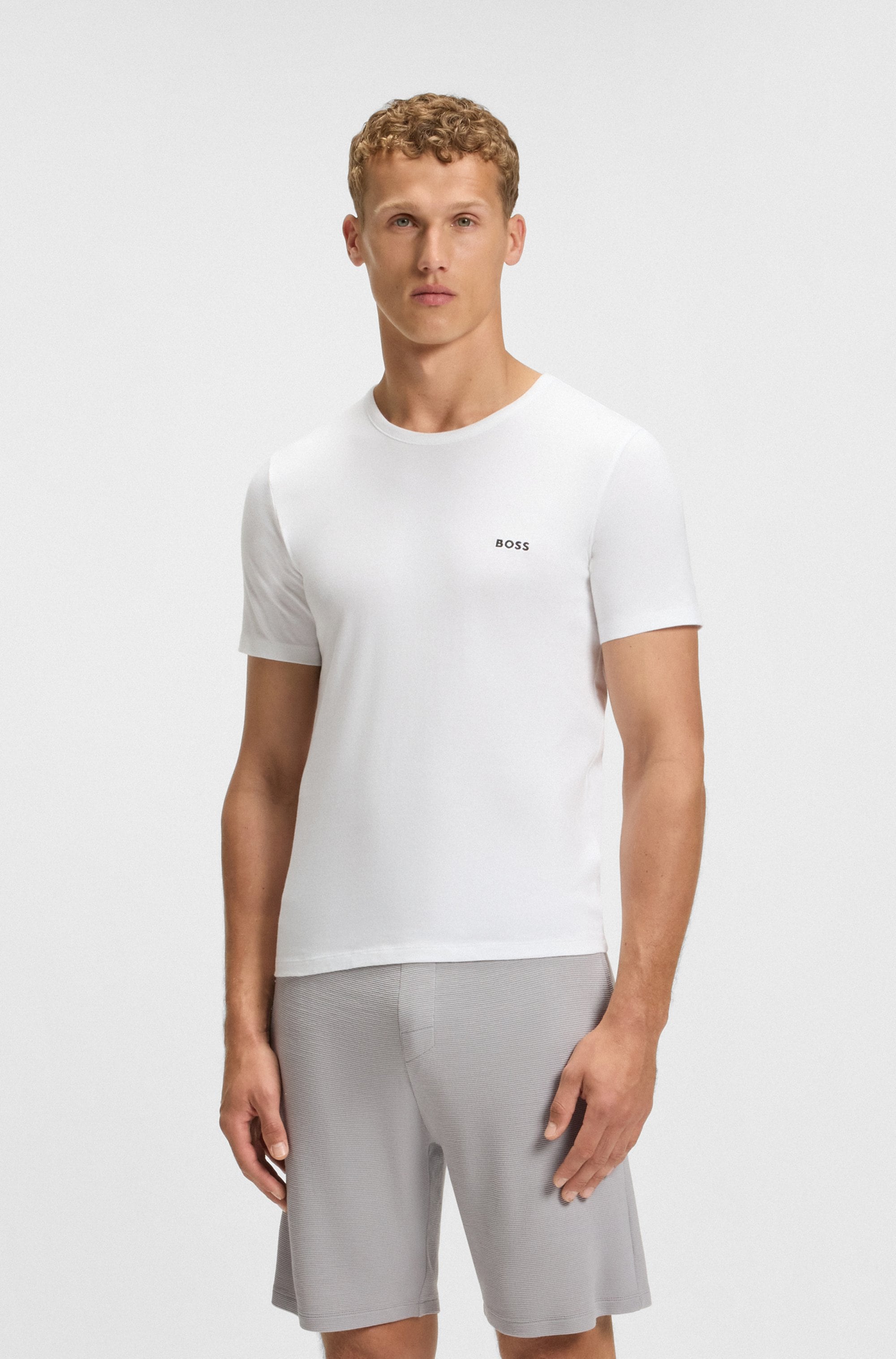 BOSS T-Shirt »TShirtRN 3P Classic«, (Packung, 3 tlg.), mit BOSS Stickerei