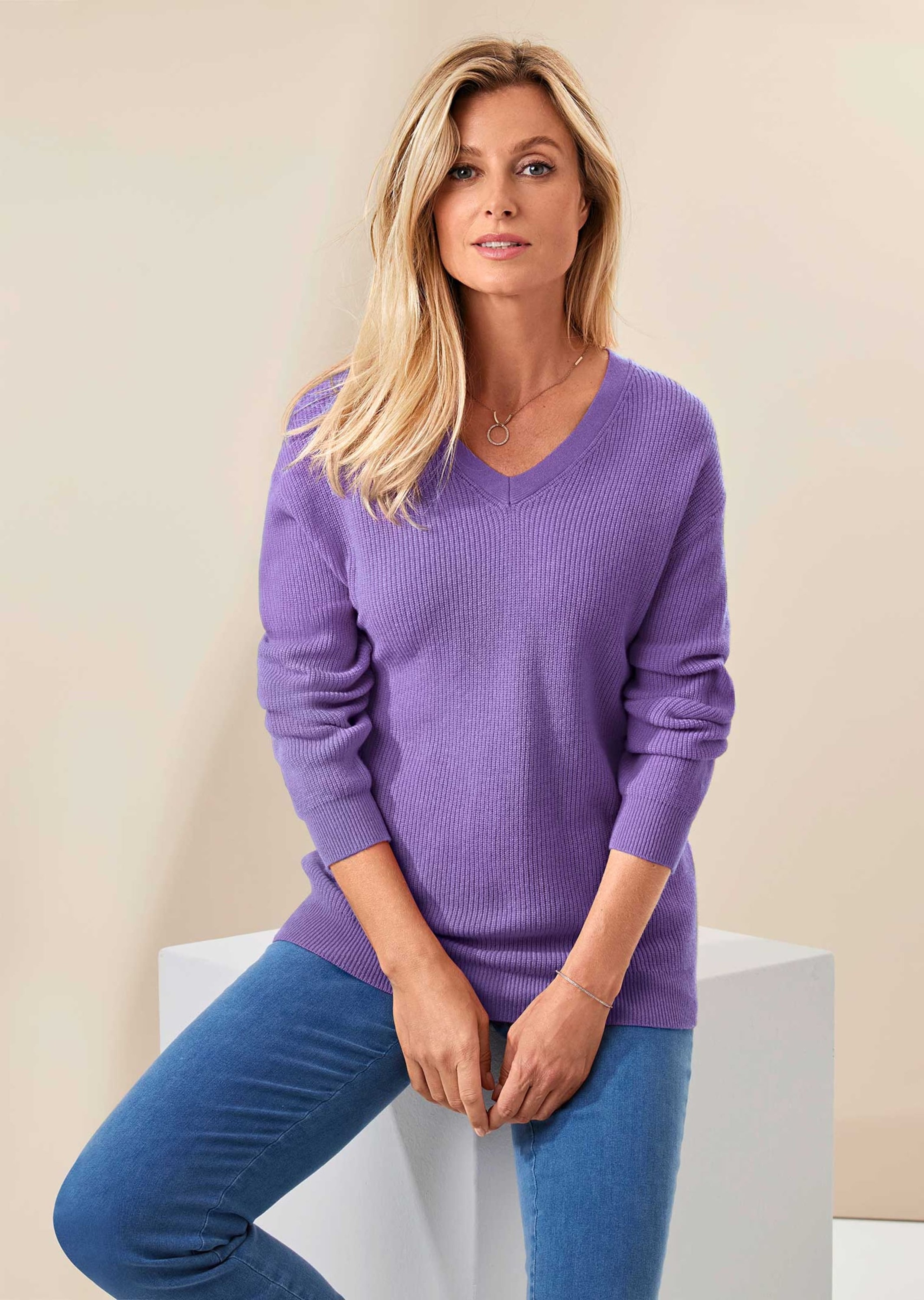 GOLDNER Strickpullover »Kurzgröße Kaschmirpullover mit Rundhals« Ohne