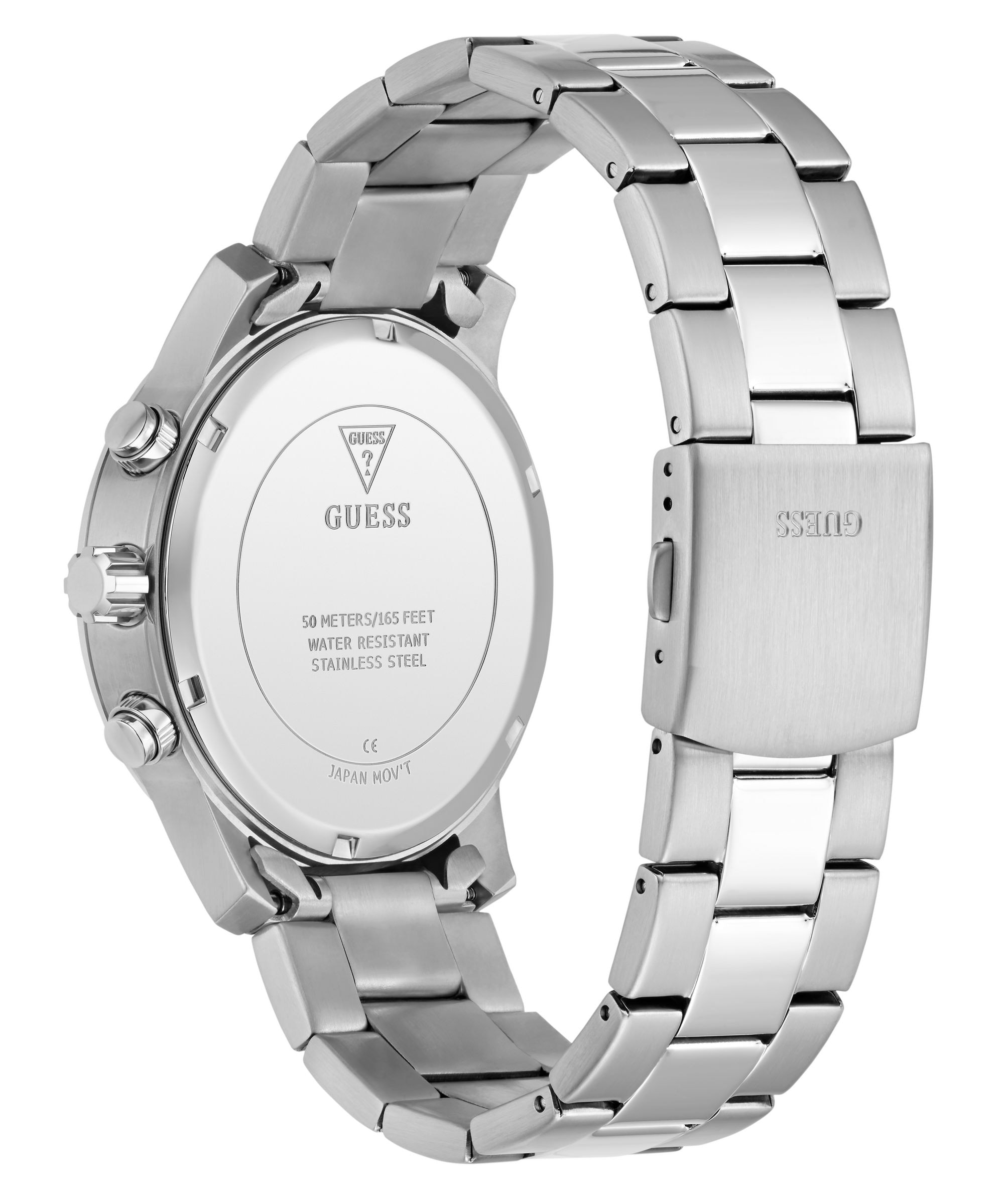 Guess Quarzuhr »PARKER« Armbanduhr, Herrenuhr, Edelstahlarmband, analog, Wochentag, Tag
