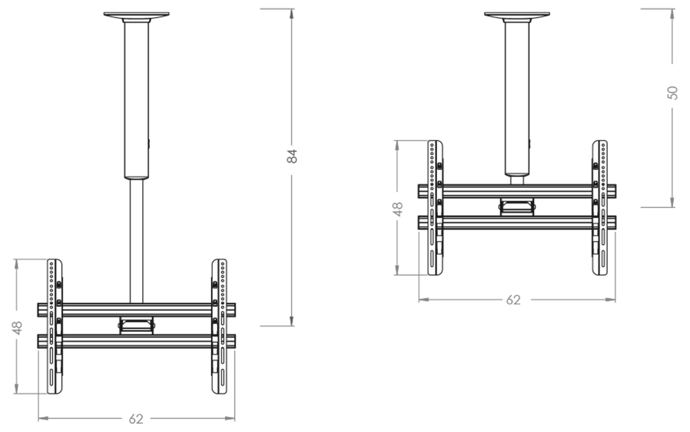 VCM TV-Deckenhalterung »Universal VESA TV Deckenhalterung Halter CM4 Mini«