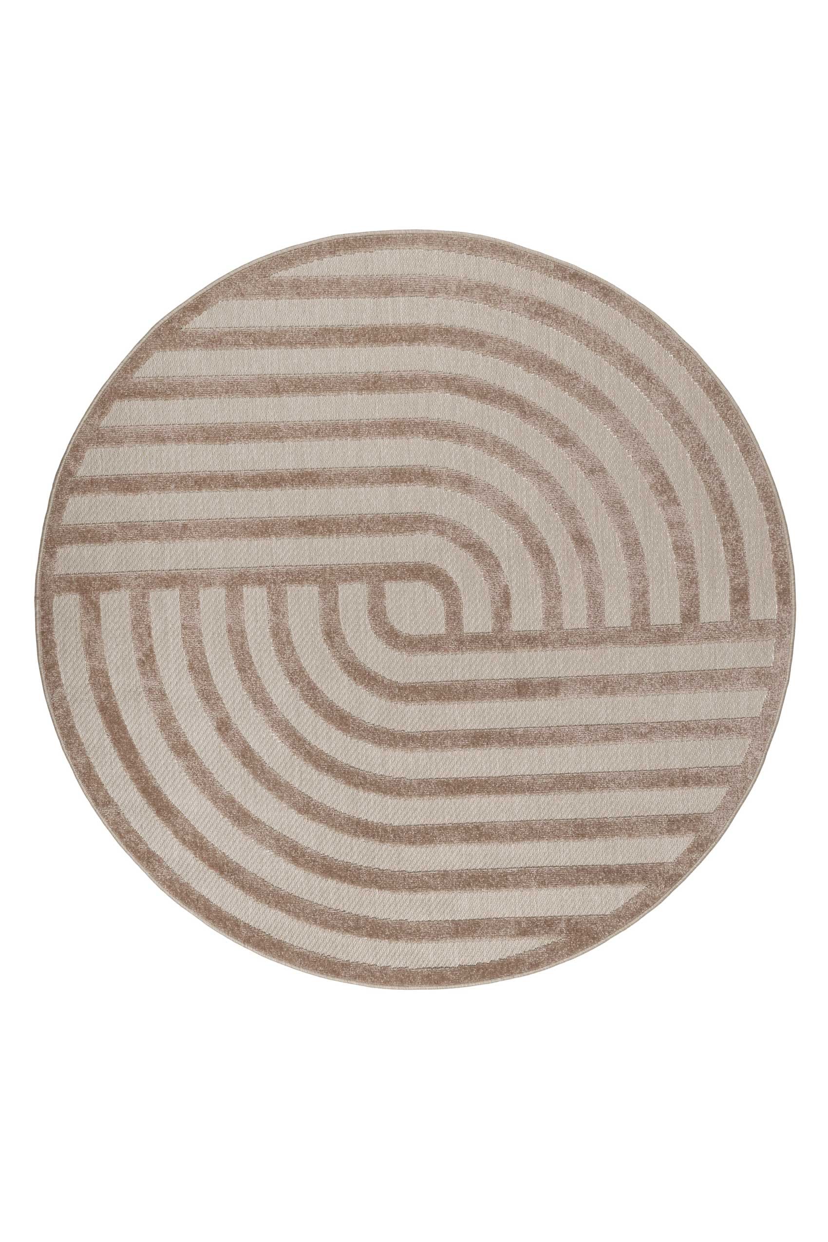 Esprit Outdoorteppich »Spirit,  ESP-54229«, rund, 6 mm Höhe, mit Hoch-Tief-Effekt, grafisch, modern, robust, Terrasse, Küche