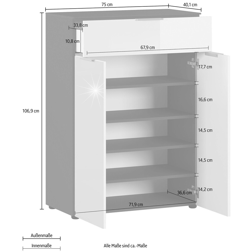 GERMANIA Schuhschrank »Rimini«, Breite 75 cm