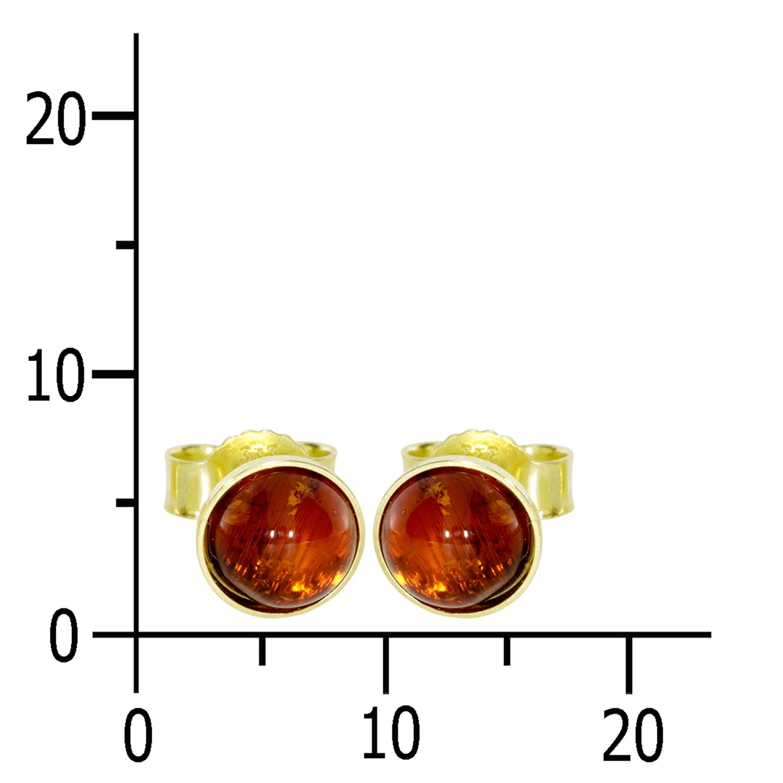 OSTSEE-SCHMUCK Paar Ohrstecker »- Classic 6 mm - Gold 333/000 - Bernstein«
