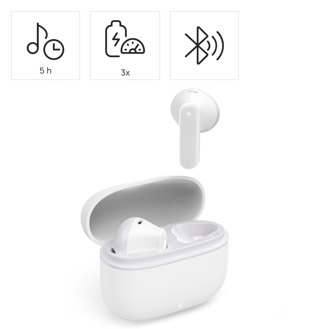Hama In-Ear-Kopfhörer »Bluetooth Kopfhörer mit Mikrofon (True Wireless Headset, TWS Earbuds)«