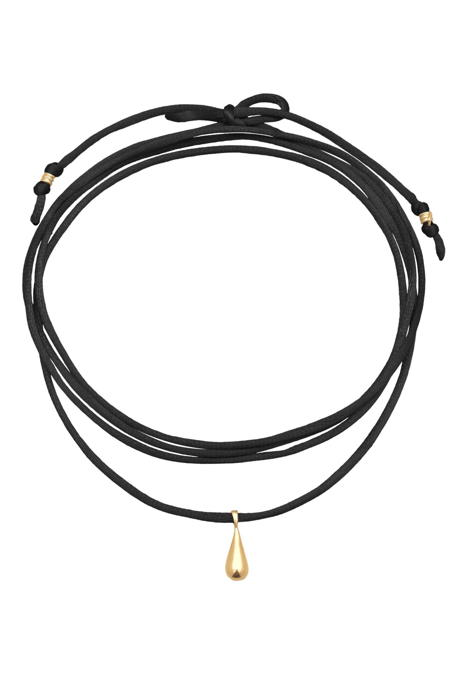Elli Kette mit Anhänger »Halskette Satinband Tropfen Anhänger 925 Silber«