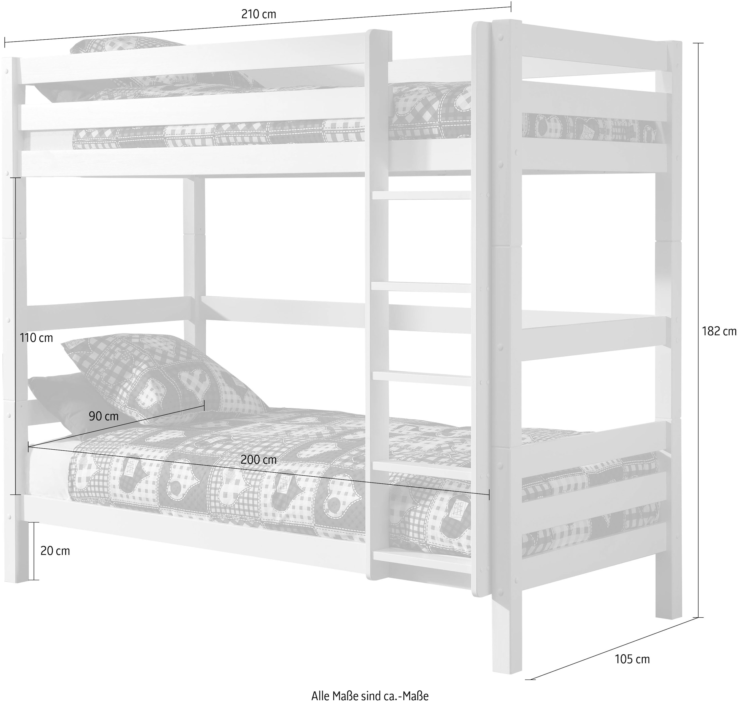 Vipack Etagenbett »Pino«, (Made in Europe), wahlweise mit Bettschublade