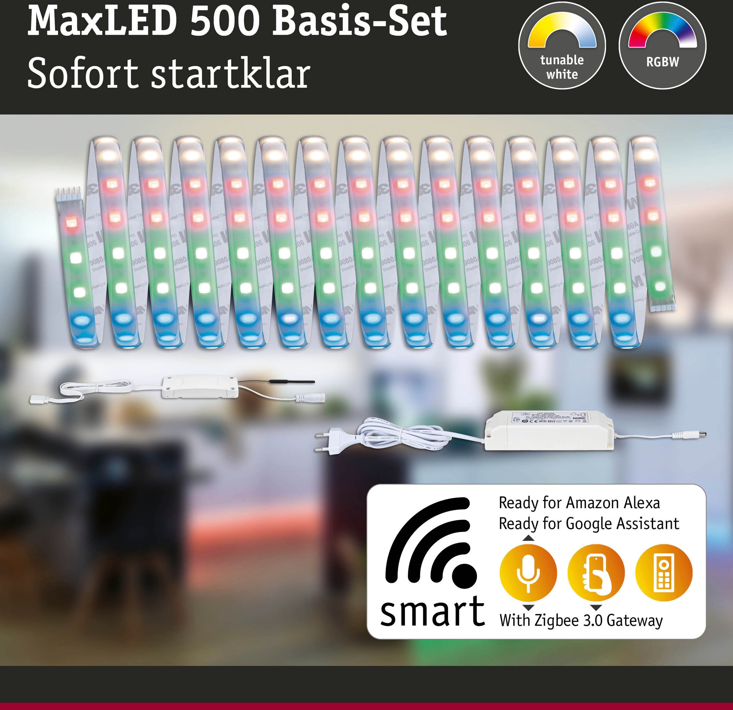 Paulmann LED-Streifen »MaxLED 500 RGBW Smart Home Zigbee 5m IP44 33W 2000lm beschichtet«, 1 St.-flammig