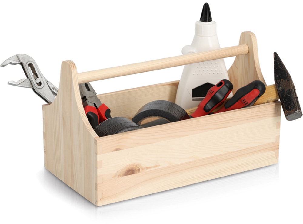Zeller Present Werkzeugbox »Kiefer« natürliches Holz, vielseitig, einfach tragbar