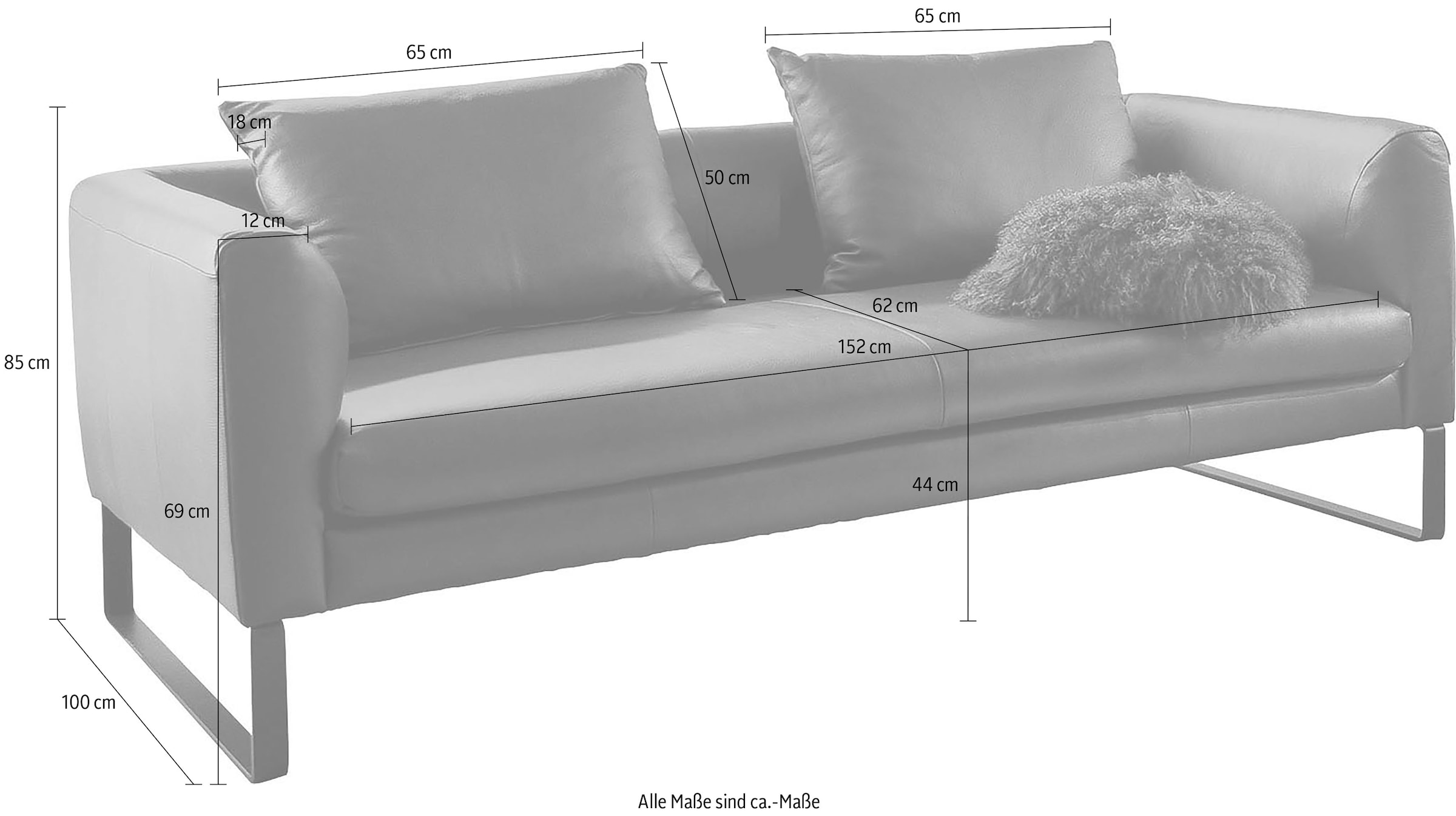 3C Candy 2,5-Sitzer »Avola elegantes Leder Sofa mit tollem Sitzkomfort, bequem«, tolle Details und hochwertige Verarbeitung