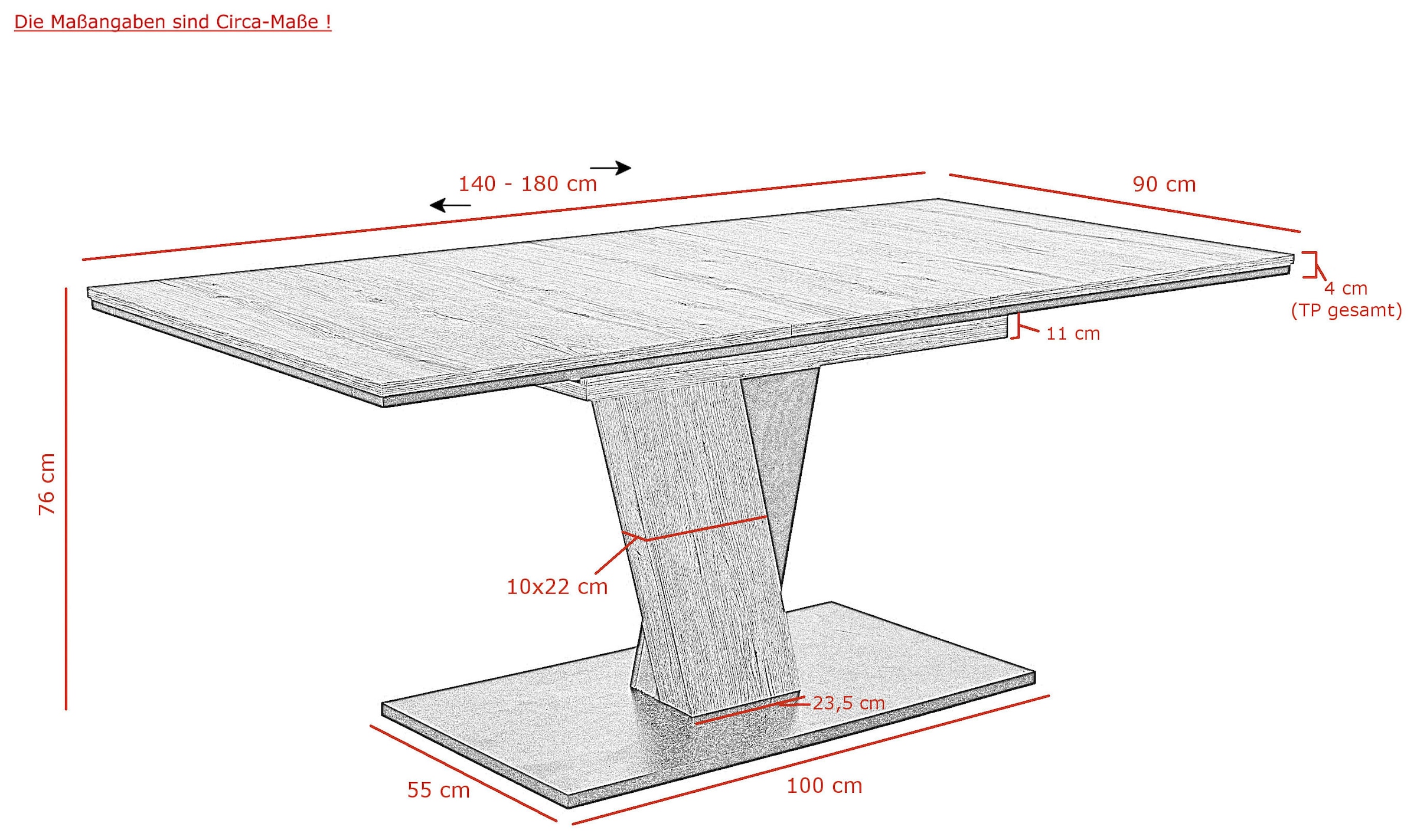 OTTO home »"Altona", Esstisch ausziehbar plus 6 Stühle, TOPSELLER!« Esstisch ausziehbar 140 - 180 cm, 6 Freischwinger, 7 tlg. tlg. Säulentisch 140-180x90 cm, Stuhl mit Federkorb, 140 kg belastbar