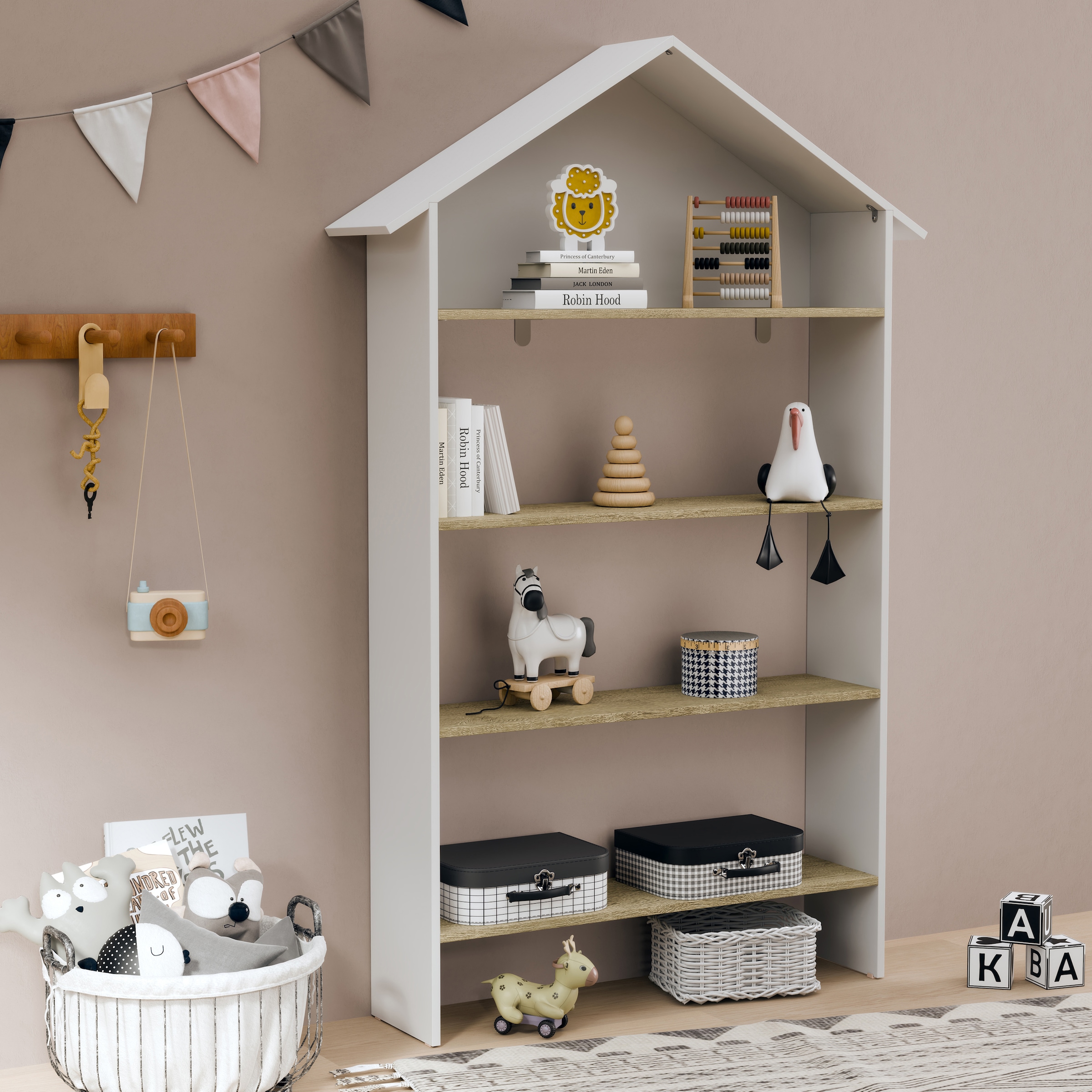 VCM Standregal »Holz Kinderregal Bücherregal Kinder Regal Malusa«