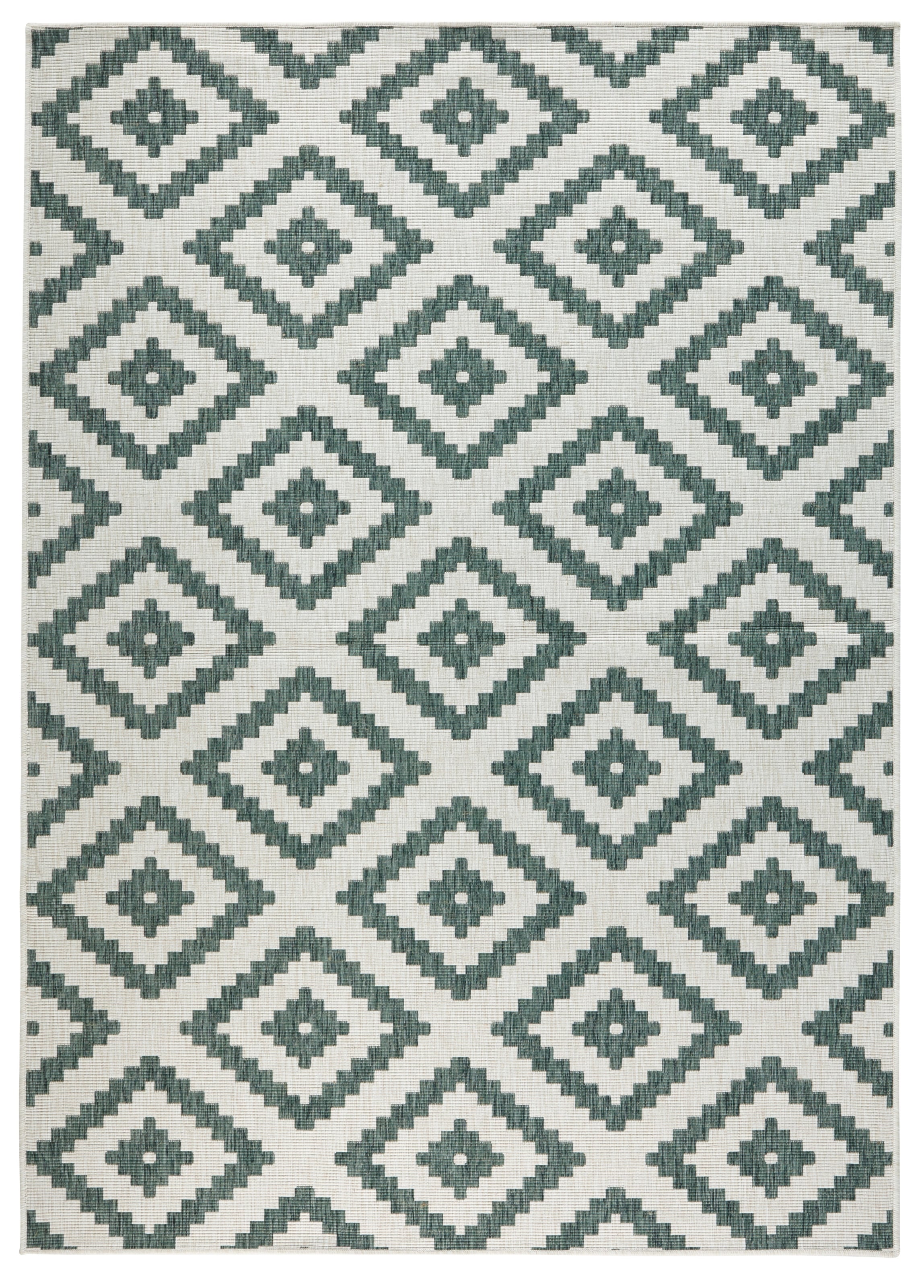 NORTHRUGS Teppich »Malta Wendeteppich«, rechteckig, 5 mm Höhe, In-& Outdoor, Wetterfest, Balkon, Terrasse, Raute, Läufer, Wohnzimmer