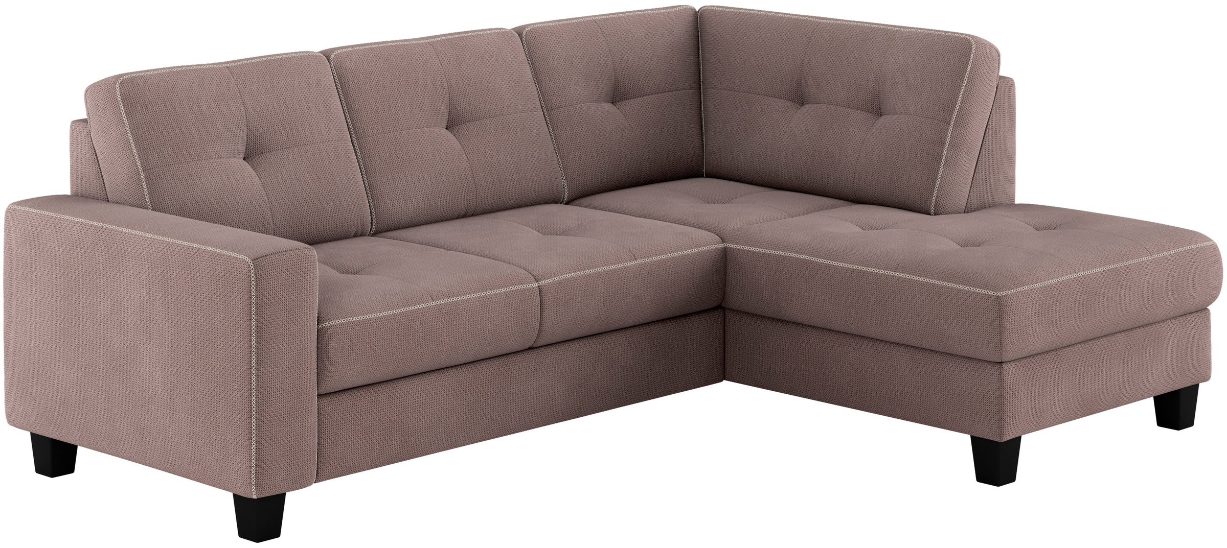 Places of Style Ecksofa »Varese«, Kreuznaht in beige