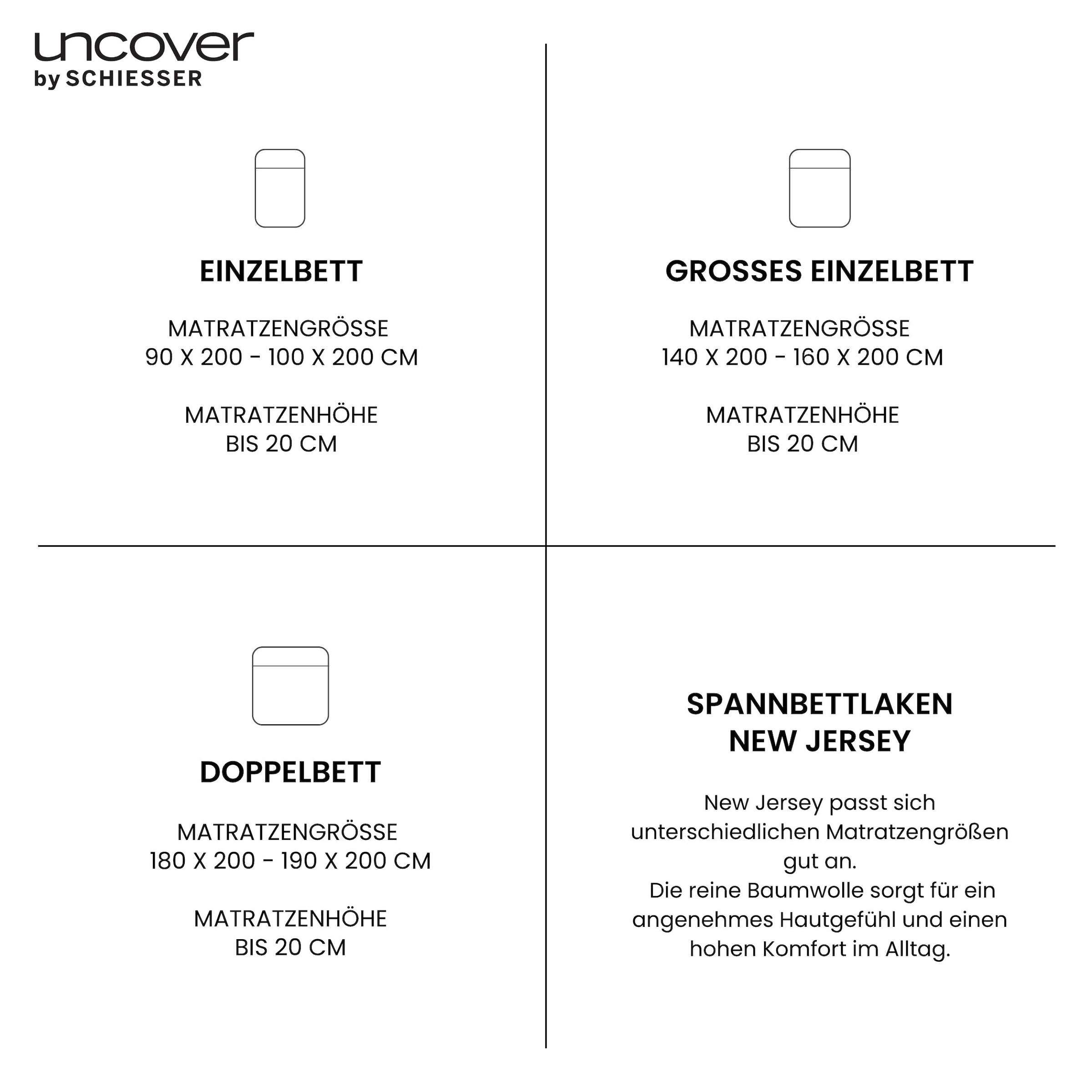 uncover by SCHIESSER Spannbettlaken »New Jersey aus 100% Baumwolle« OEKO-TEX® MADE IN GREEN