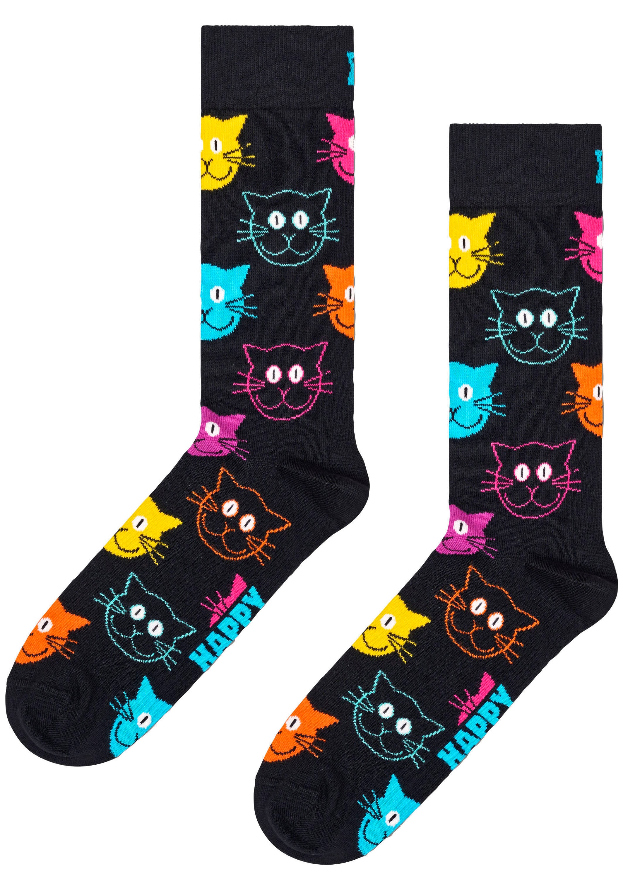 Happy Socks Socken »3-Pack Mixed Cat Socks Gift Set«, (Packung, 3 Paar),  Katzen-Motive online bei OTTO