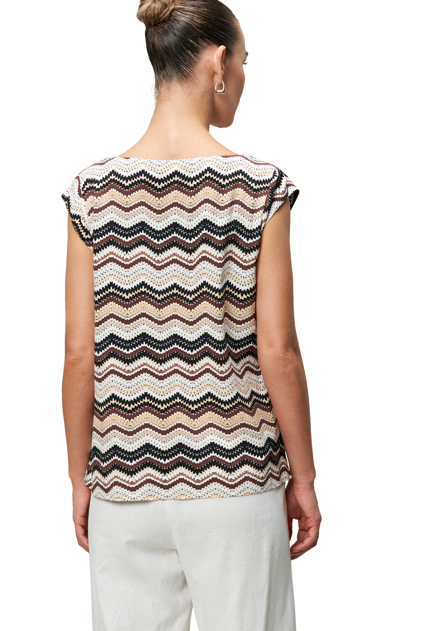 Zero Klassische Bluse »Bluse mit Zickzackmuster«