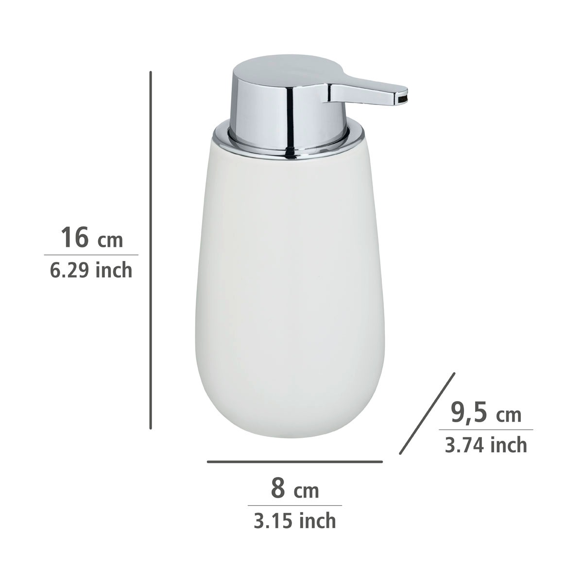 WENKO Seifenspender »Badi«, (1 tlg.), Weiß, Keramik, 320 ml