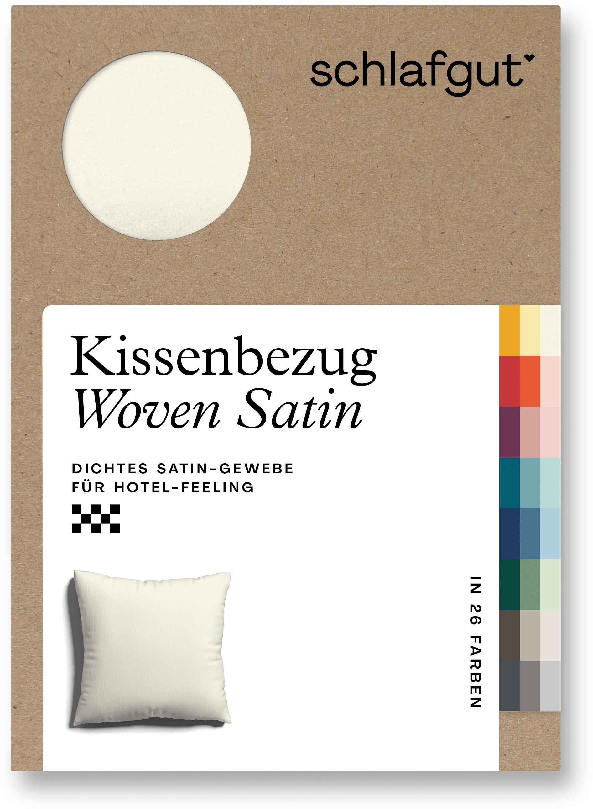 Schlafgut Kissenbezug »Premium Kissenbezug Woven Satin (1 St)« Ton-in-Ton Reißverschluss, Fadendichte von 300tc, Uni, OEKO Tex