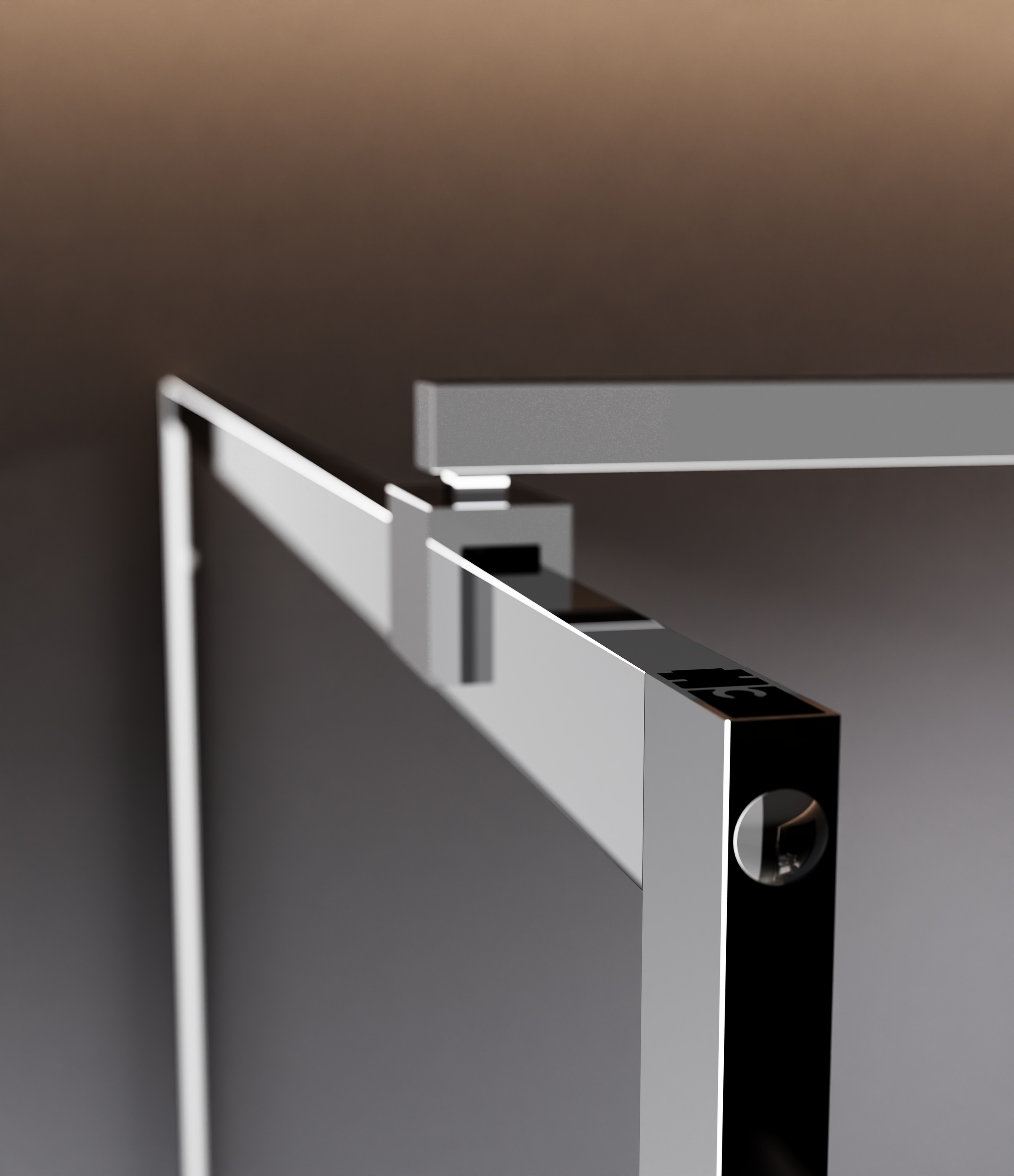 welltime Walk-in-Dusche Dreigeteilte Scheibe in trendigem Blockdesign