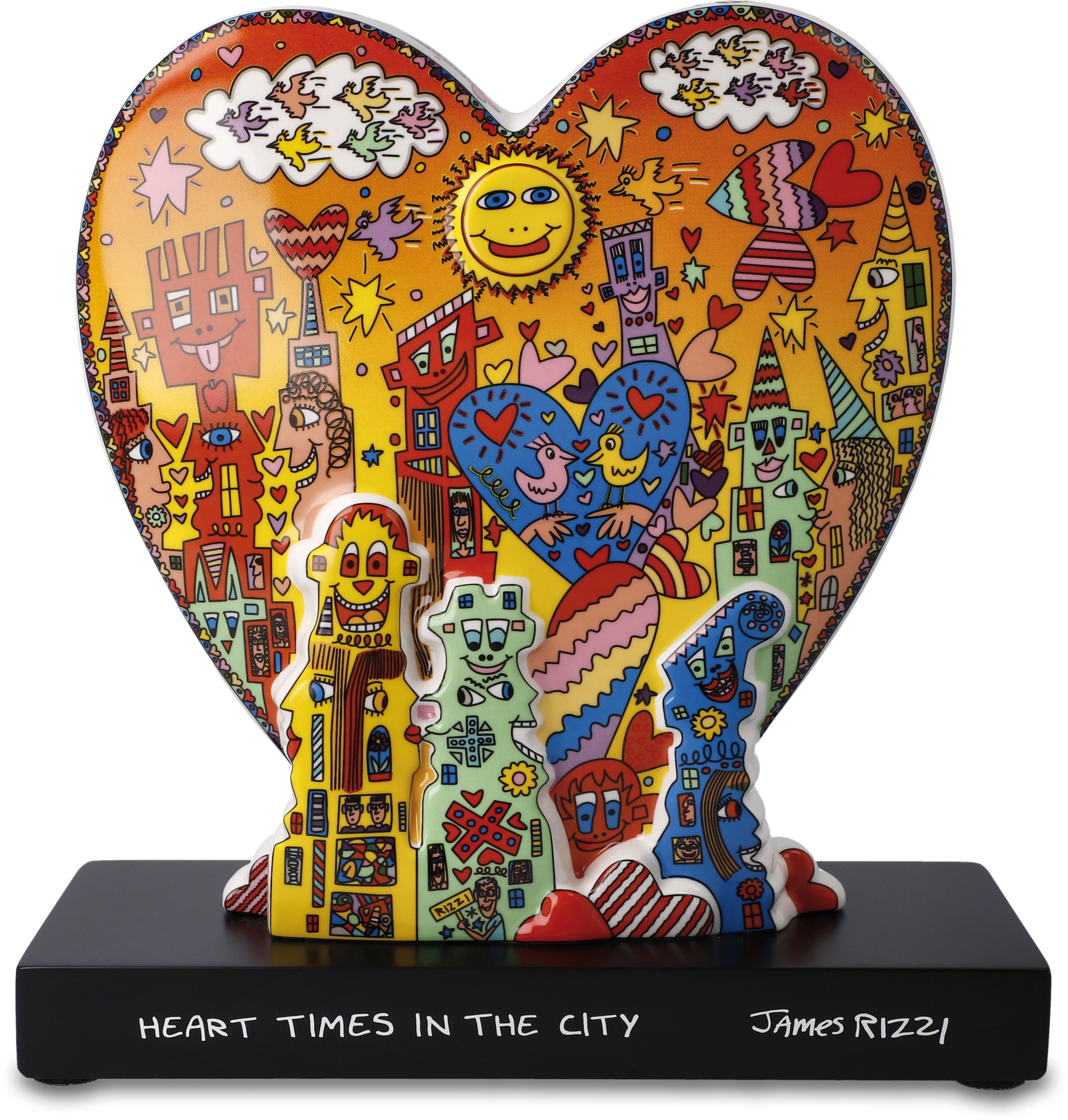 Goebel Sammelfigur »Figur James Rizzi - "Heart times in the City"« in bunt, Größe B/H/T: 21 cm x 23 cm x 9 cm