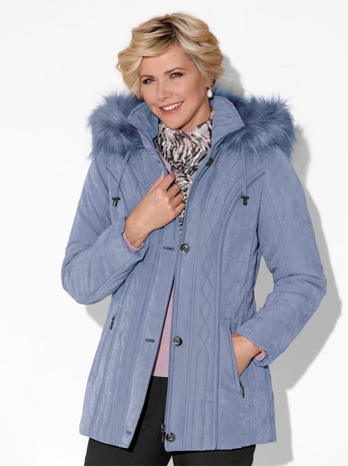 Classic Steppjacke, mit Kapuze