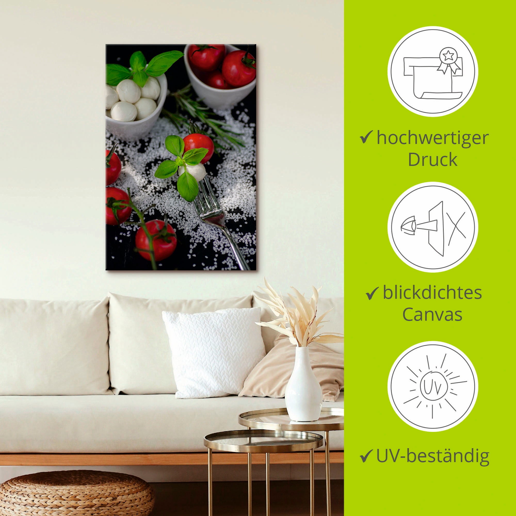 Artland Wandbild »Mediterranes aus der Küche« Lebensmittel 1 Stk. tlg. auf Holzrahmen gespannt