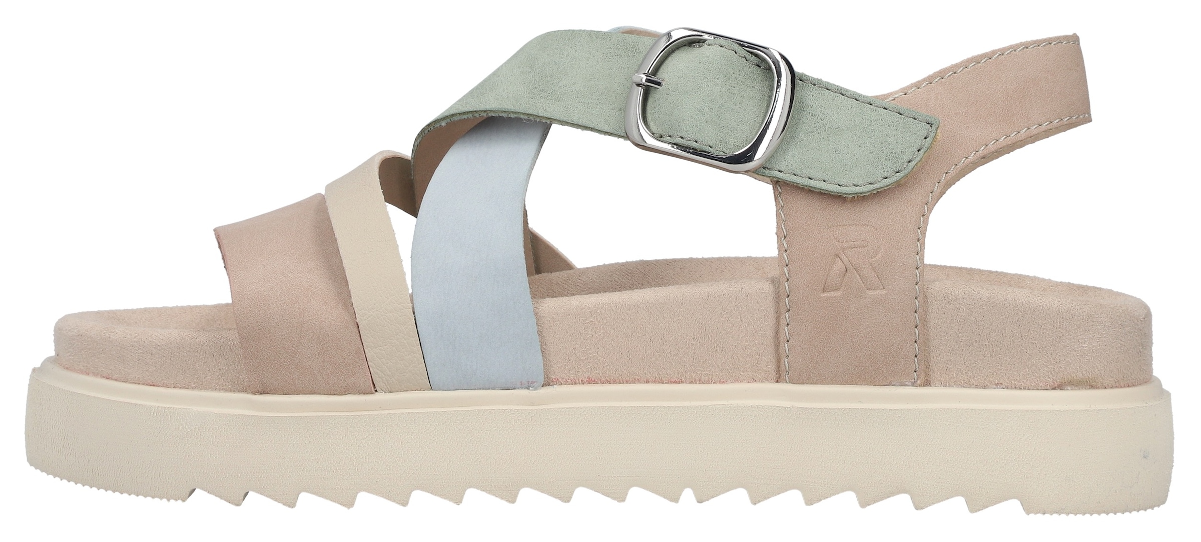 Rieker Plateausandale  Sandalette, Urlaubsschuh, Sommerschuh mit Klett-Riemchen