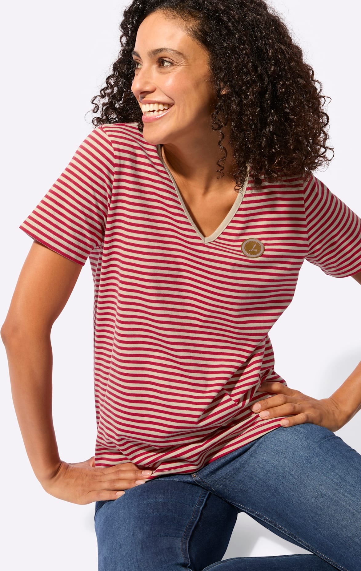 Casual Looks V-Shirt »Ringelshirt« 1 tlg.