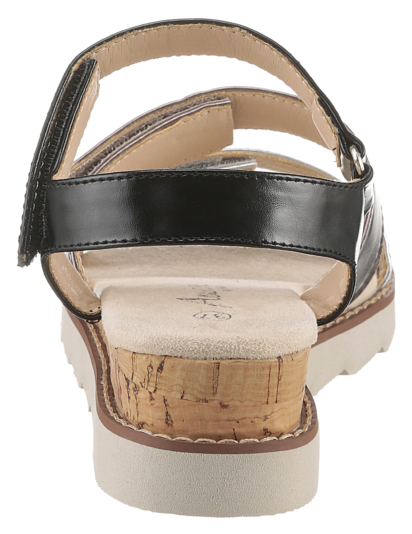 Aniston SHOES Keilsandalette, Sandale, Sommerschuh, Klettschuh, Metallic-Optik - NEUE KOLLEKTION