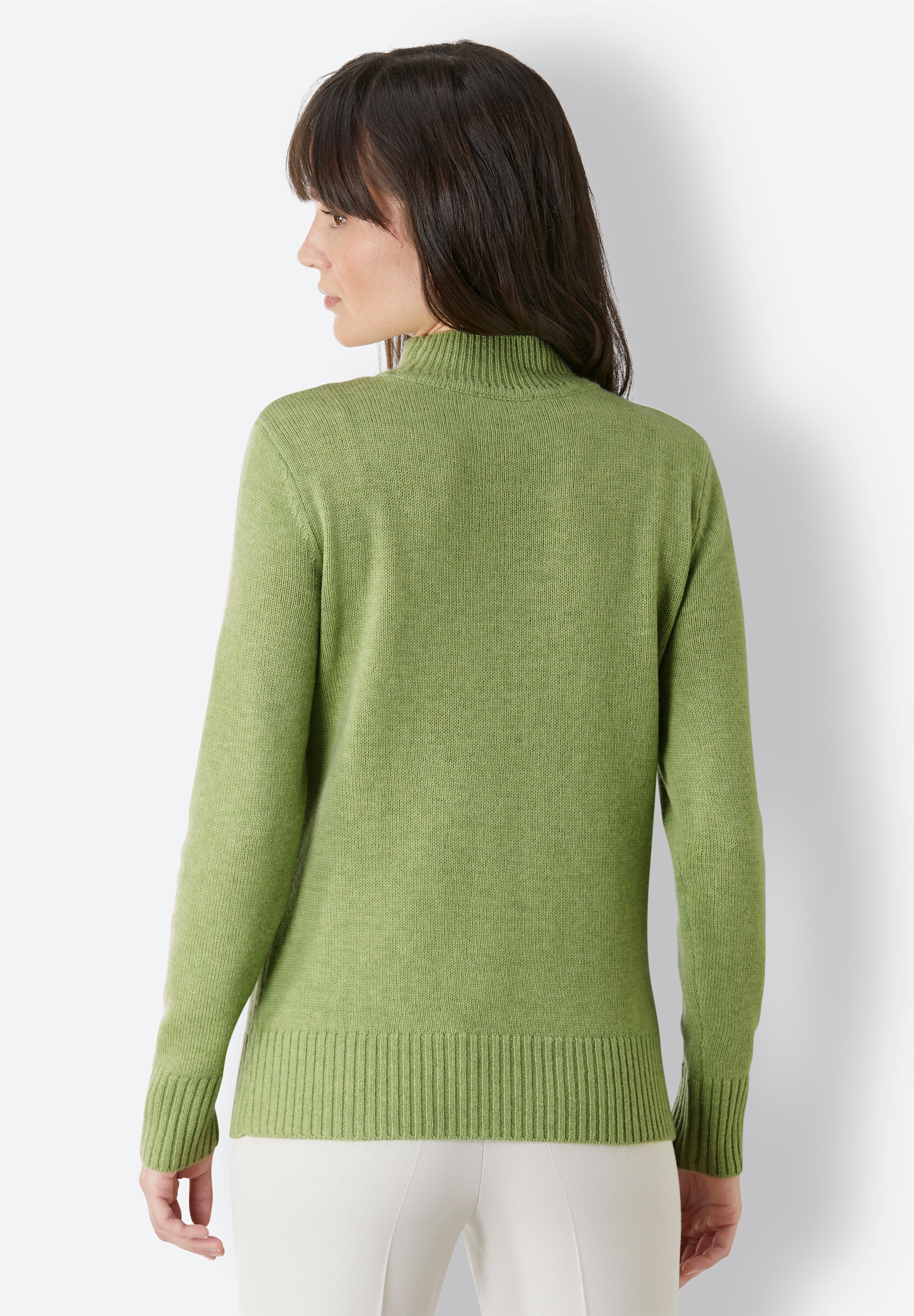 creation L Strickpullover »Merino-Kaschmir-Pullover Stehkragenpullover mit Ripp-Strick«