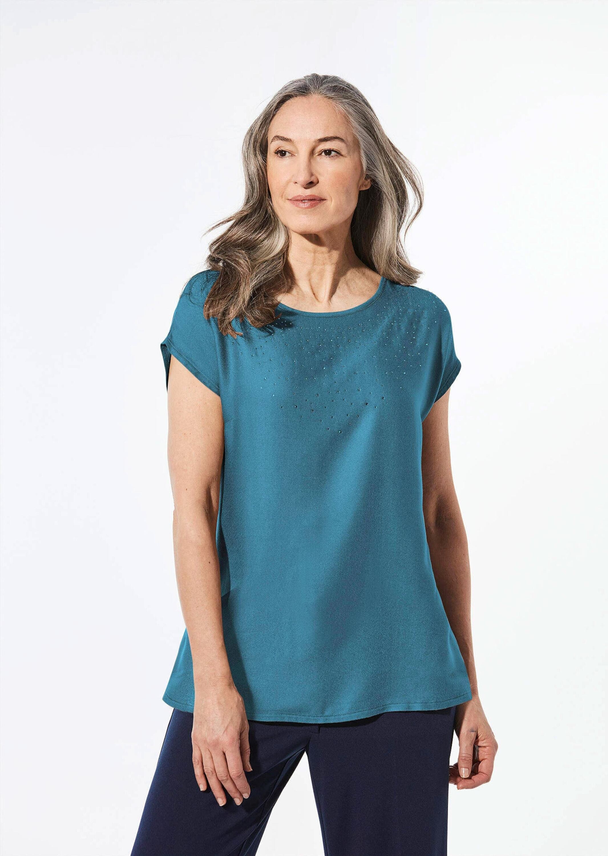 GOLDNER Schlupfbluse »Bluse Bluse mit Glitzersteinen«