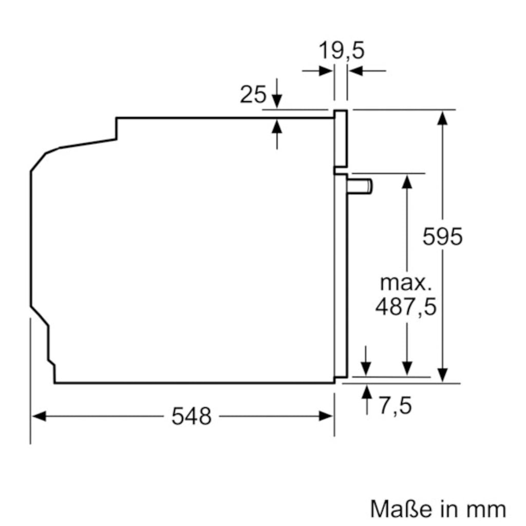 BOSCH Einbaubackofen »HBA272BB0«, 4, HBA272BB0, mit Teleskopauszug nachrüstbar, Pyrolyse-Selbstreinigung