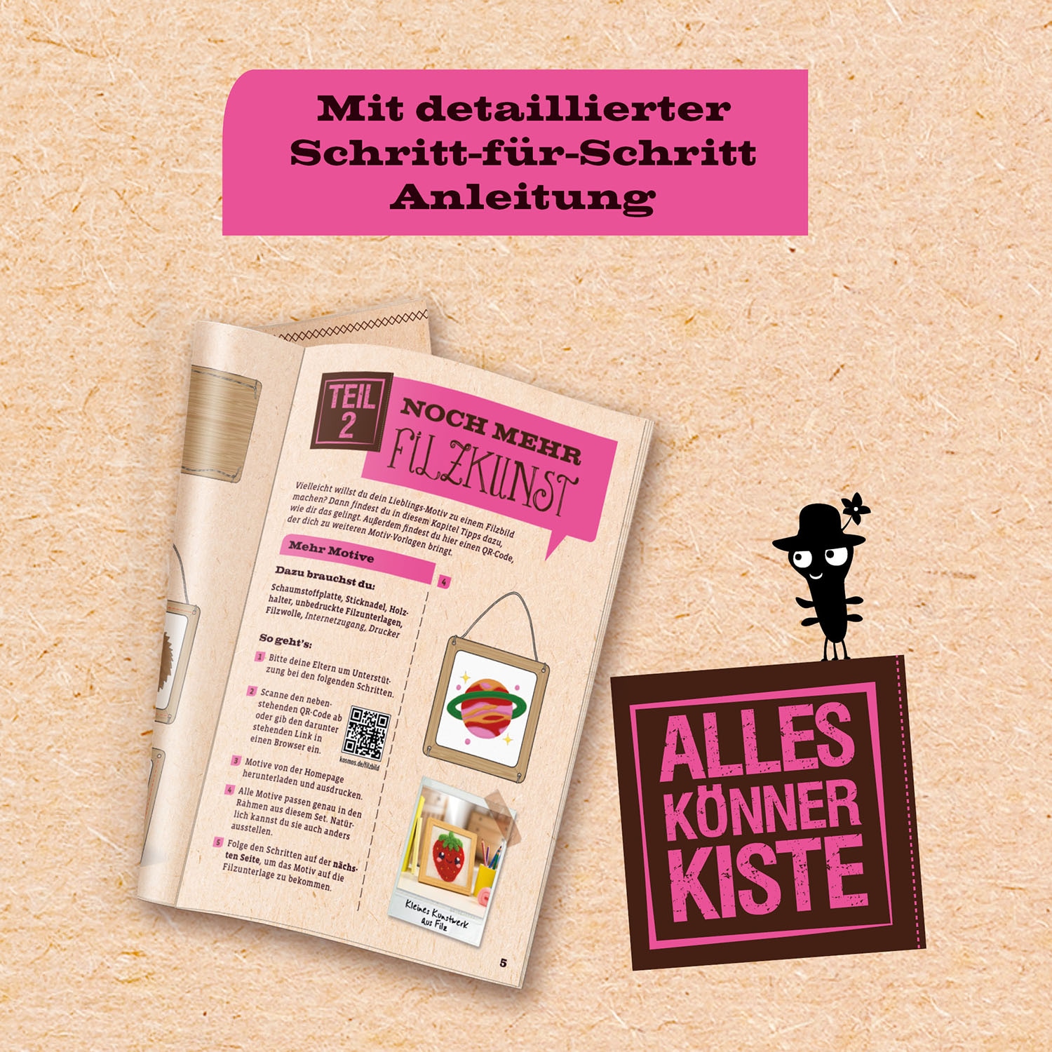 Kosmos Kreativset »AllesKönnerKiste - Filz-Bild« Made in Germany