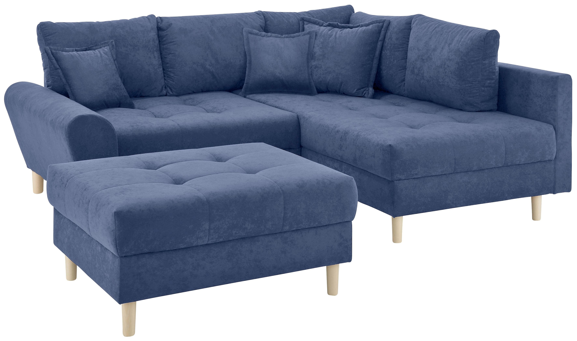 Ecksofa »Rice L-Form«, (Set, mit Hocker), Ecksofa,Rückenkissen,ottomane beidseitig...