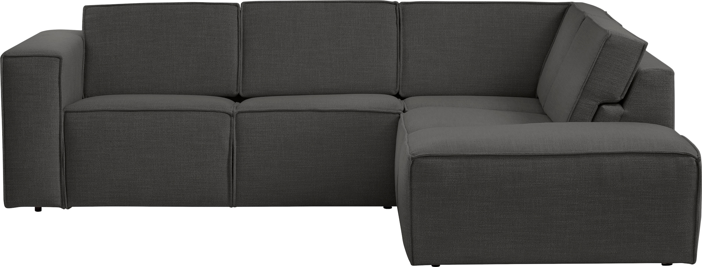 TRENDMANUFAKTUR Ecksofa »Dice, aktuelles Design, L-Form, mit komfortabler«, Sitztiefenverstellung und Kaltschaumpolsterung toller Sitzkomfort