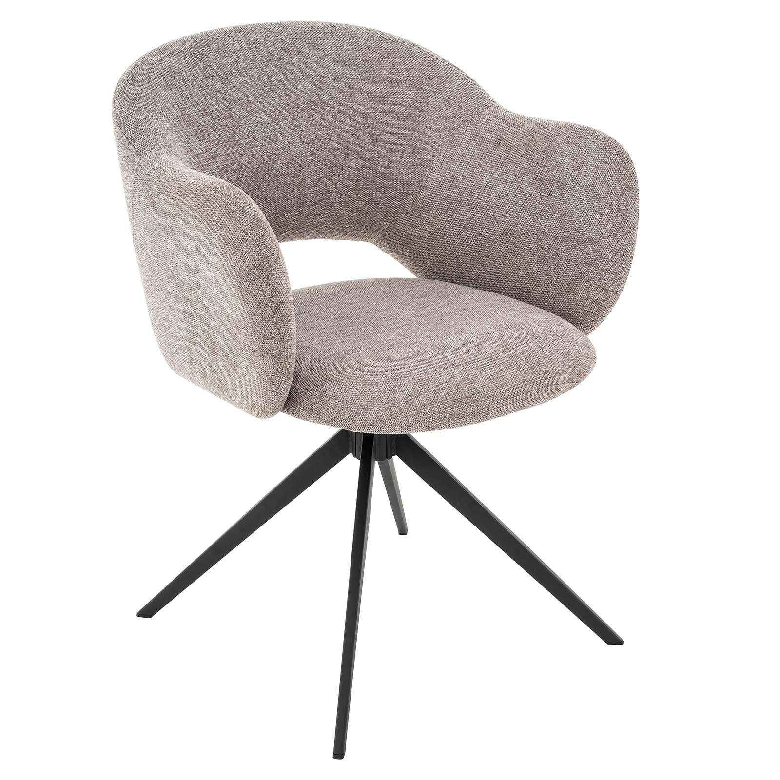 OTTO home Esszimmerstuhl »Fynnjard« (Set) 2 Stk.mit schwarzen Metallbeinen, Drehfunktion, Webstoff Bezug