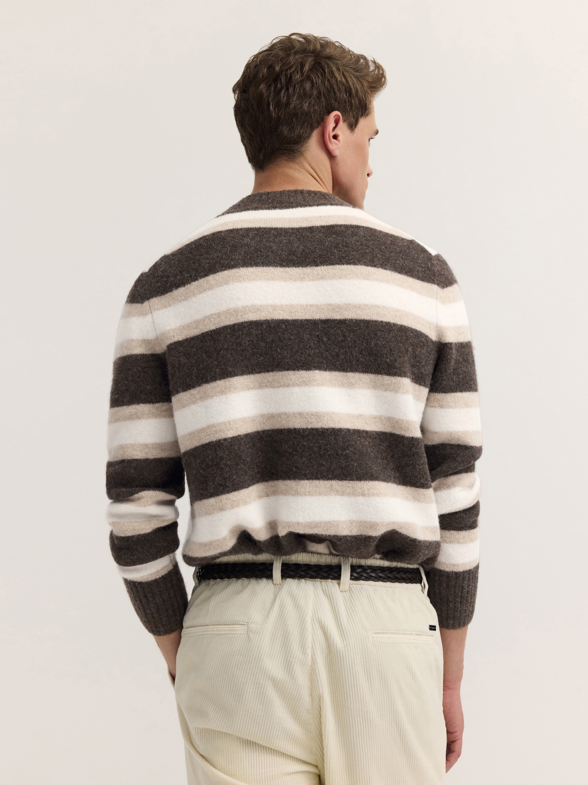 bugatti Rundhalspullover »Regular Fit« Regular Fit Wollmix Alpaka Gestreift