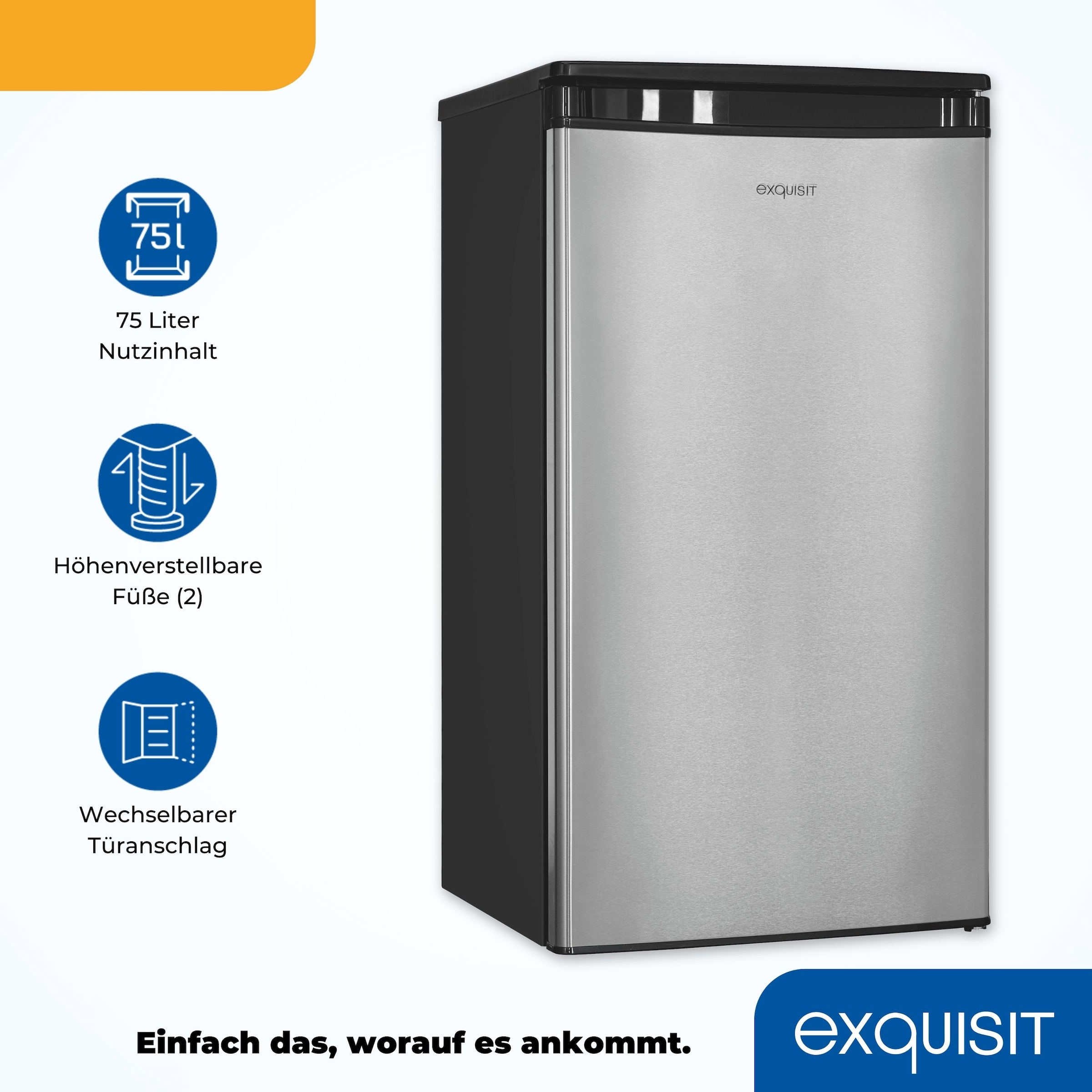 exquisit Vollraumkühlschrank »KS85-V-091E«, 76 L Volumen