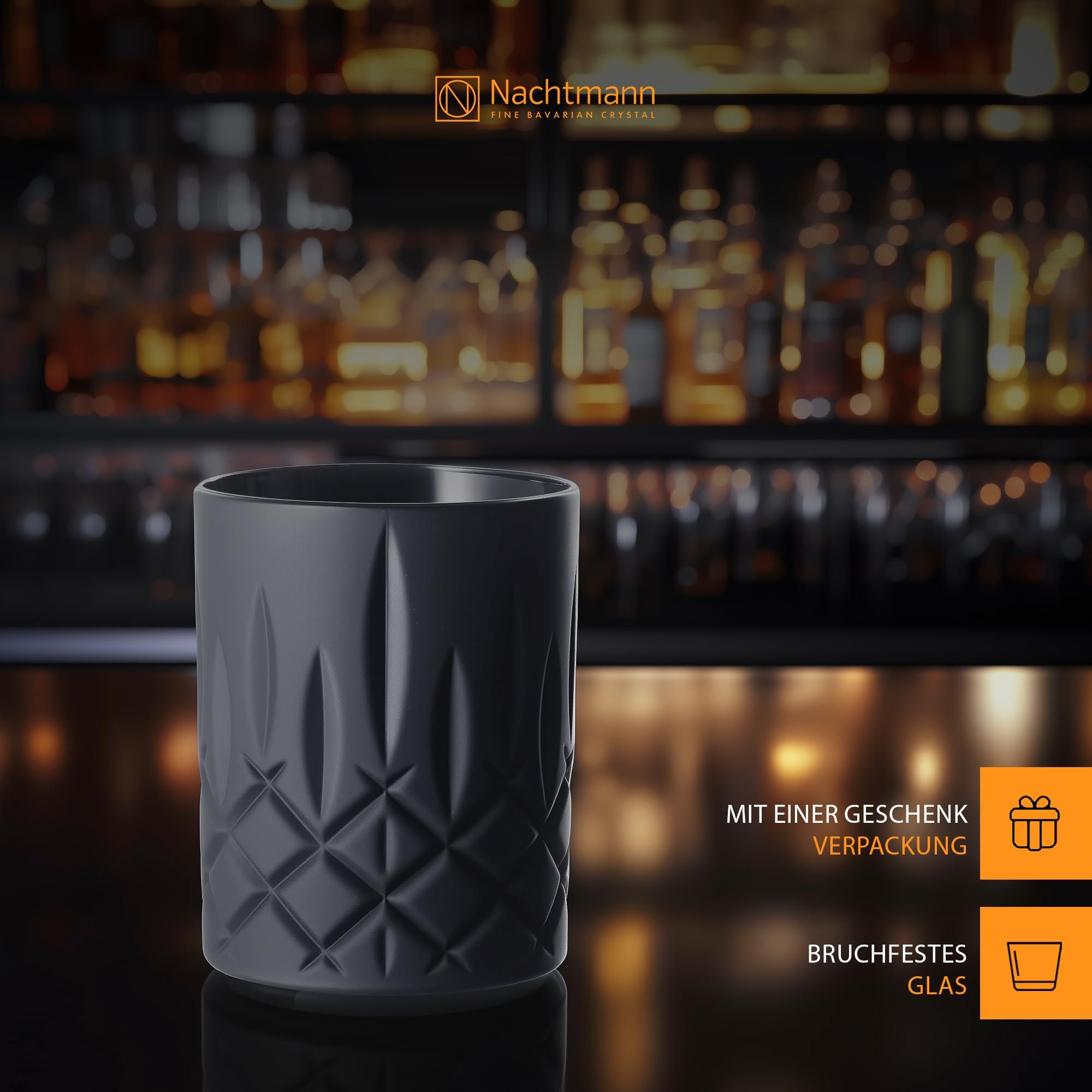 Nachtmann Whiskyglas »Whiskygläser Noblesse Black Edition 295 ml 2er Set schwarz«