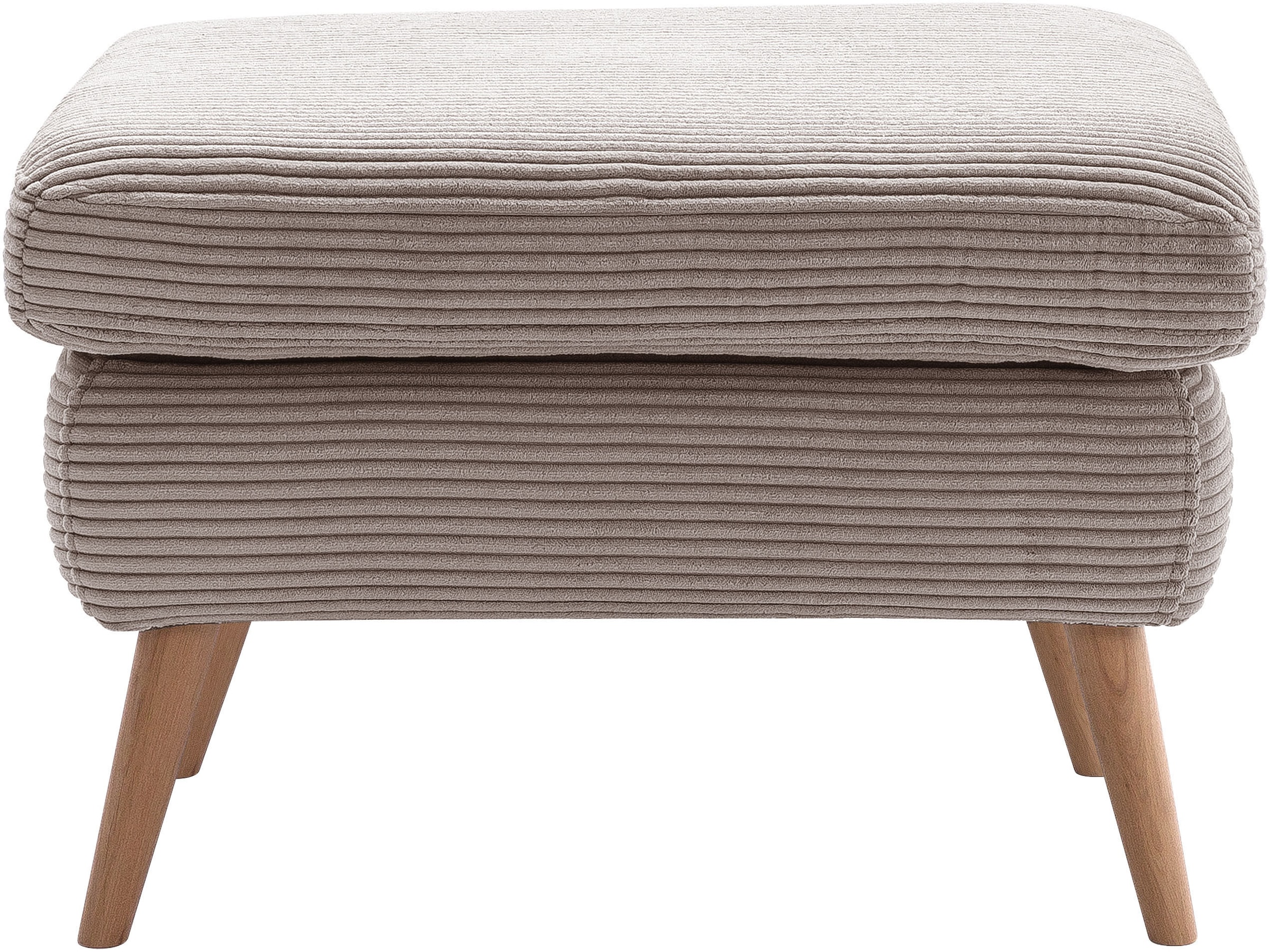 exxpo - sofa fashion Hocker »Scandi bequem und elegant mit hohem Holzfuß«, bequem und elegant mit hohem Holzfuß