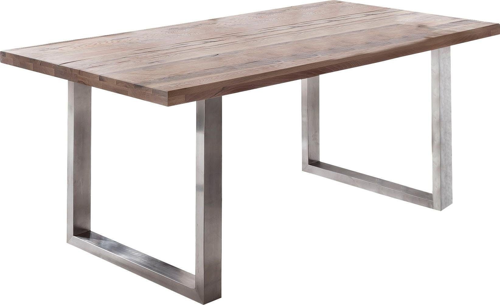 Home affaire Esstisch »New York«, Balkeneiche massiv mit ausdrucksstarker Holzoptik