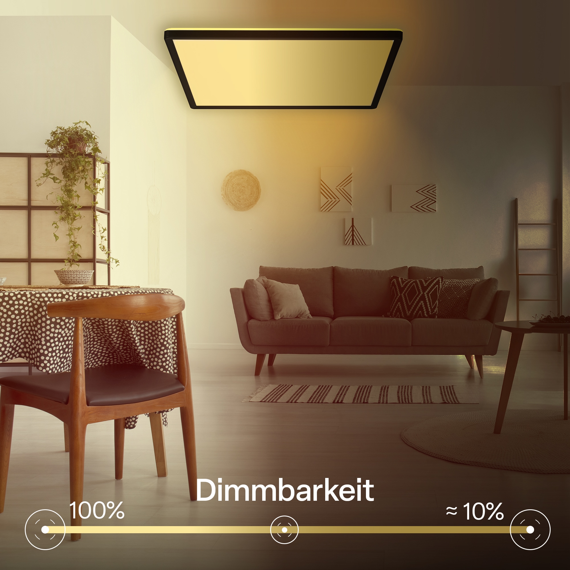 B.K.Licht LED Panel »SHALLOW« LED-Board 1 Stk. warmweiß - kaltweiß 42x42x3 cm, Badlampe, Badezimmer, Küche, Wohnzimmer