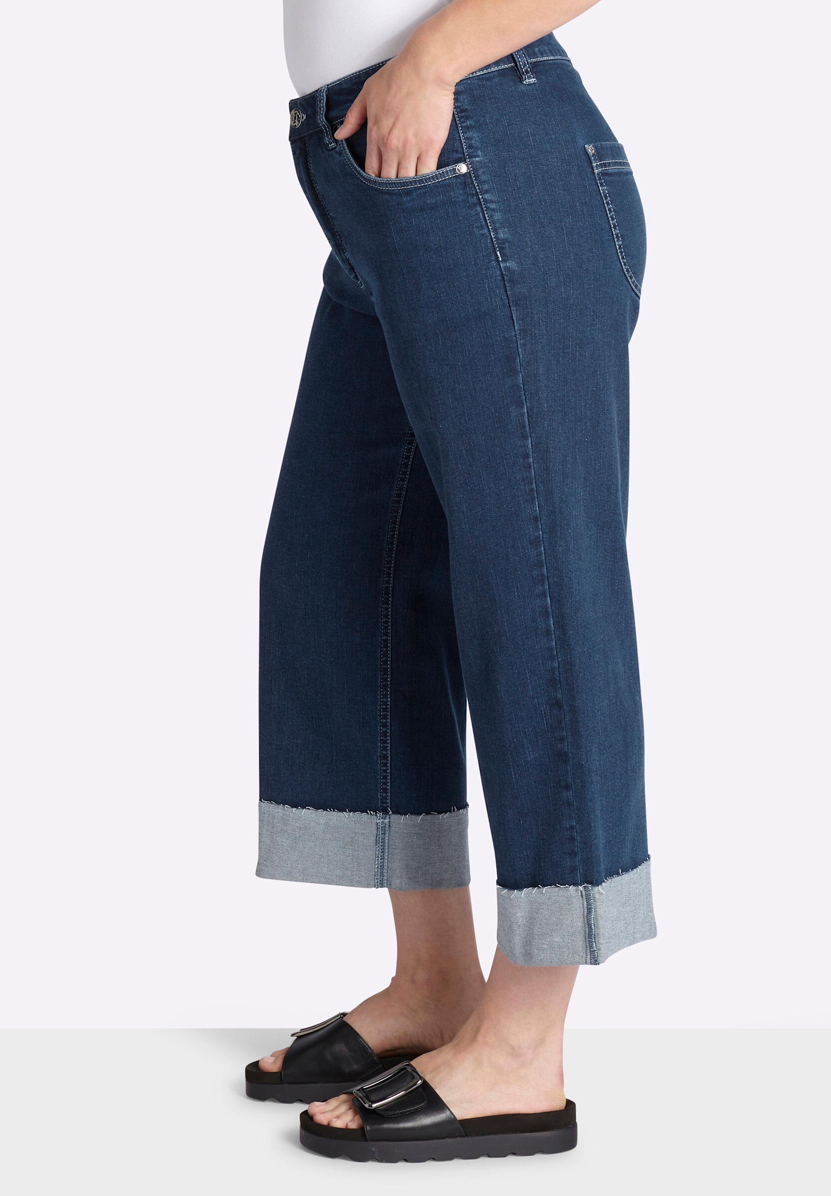 Sheego 5-Pocket-Jeans »7/8-Jeans 7/8-Jeans mit breitem Saum-Umschlag«
