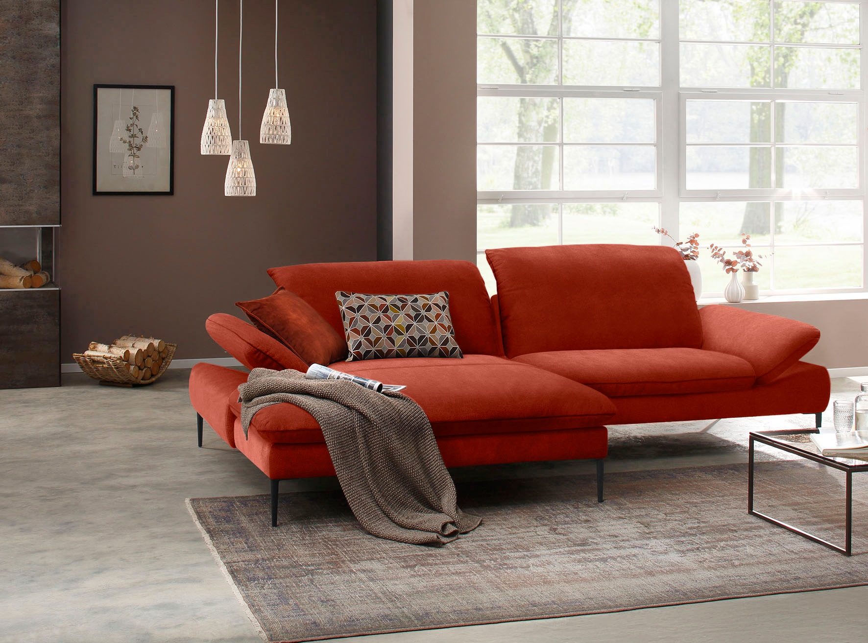 W.SCHILLIG Ecksofa »enjoy&MORE«, mit Sitztiefenverstellung, Füße schwarz pulverbeschichtet, Breite 294 cm