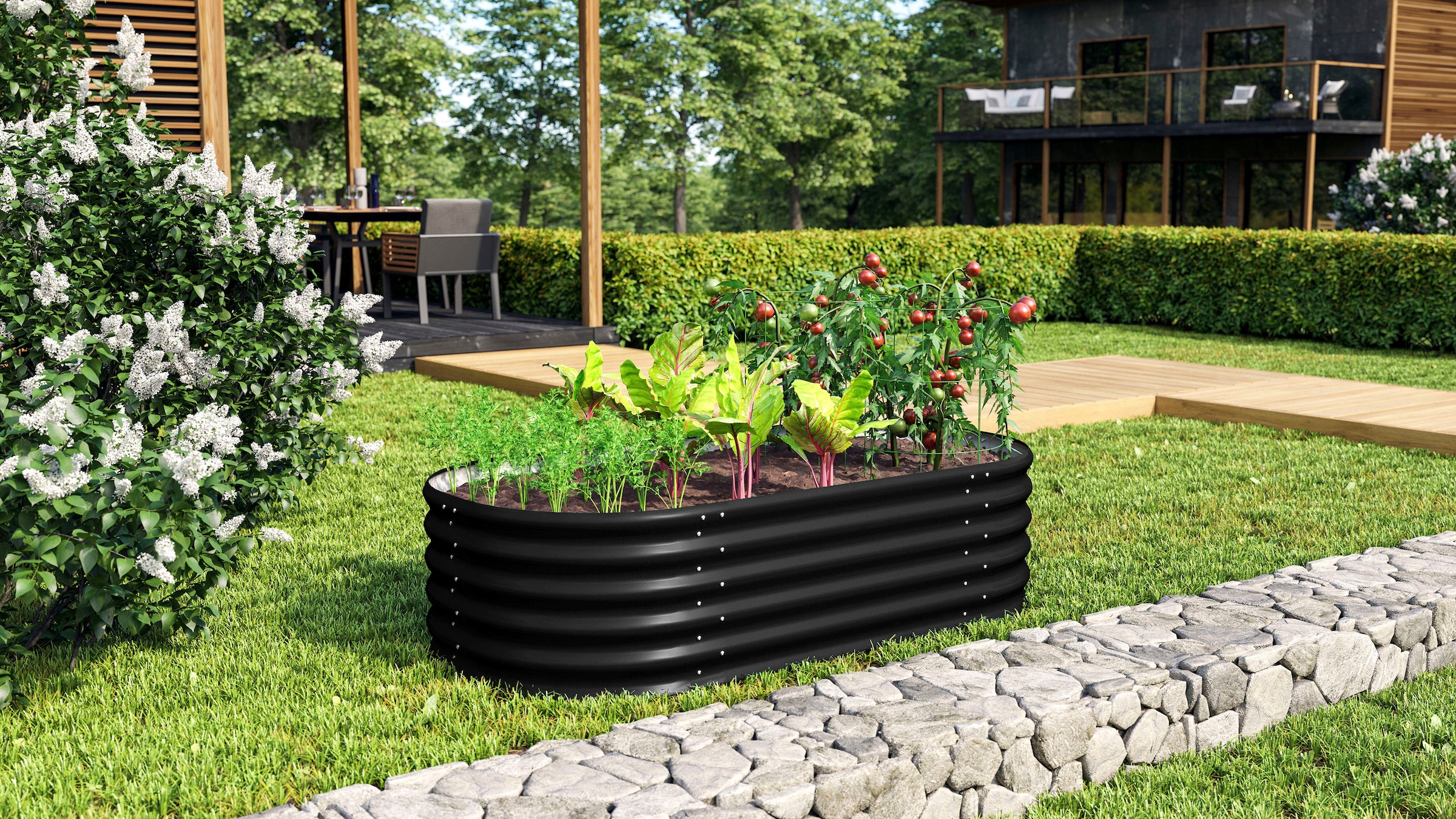 Vitavia Hochbeet »Terra 401«, BxTxH: 82x162x40 cm, schwarz