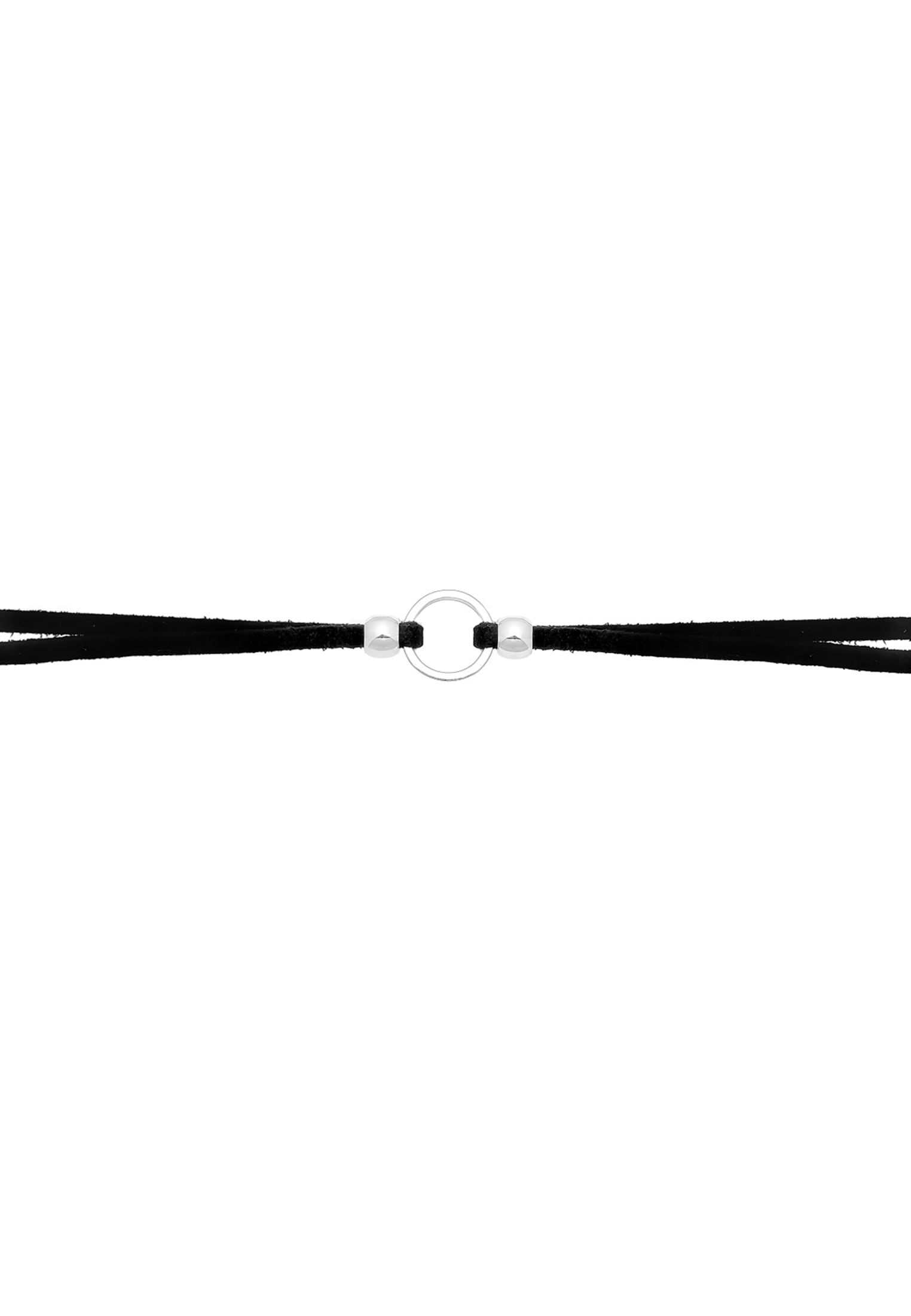 Elli Choker »Halskette Halsband schwarz Choker mit Kreis 925 Silber«