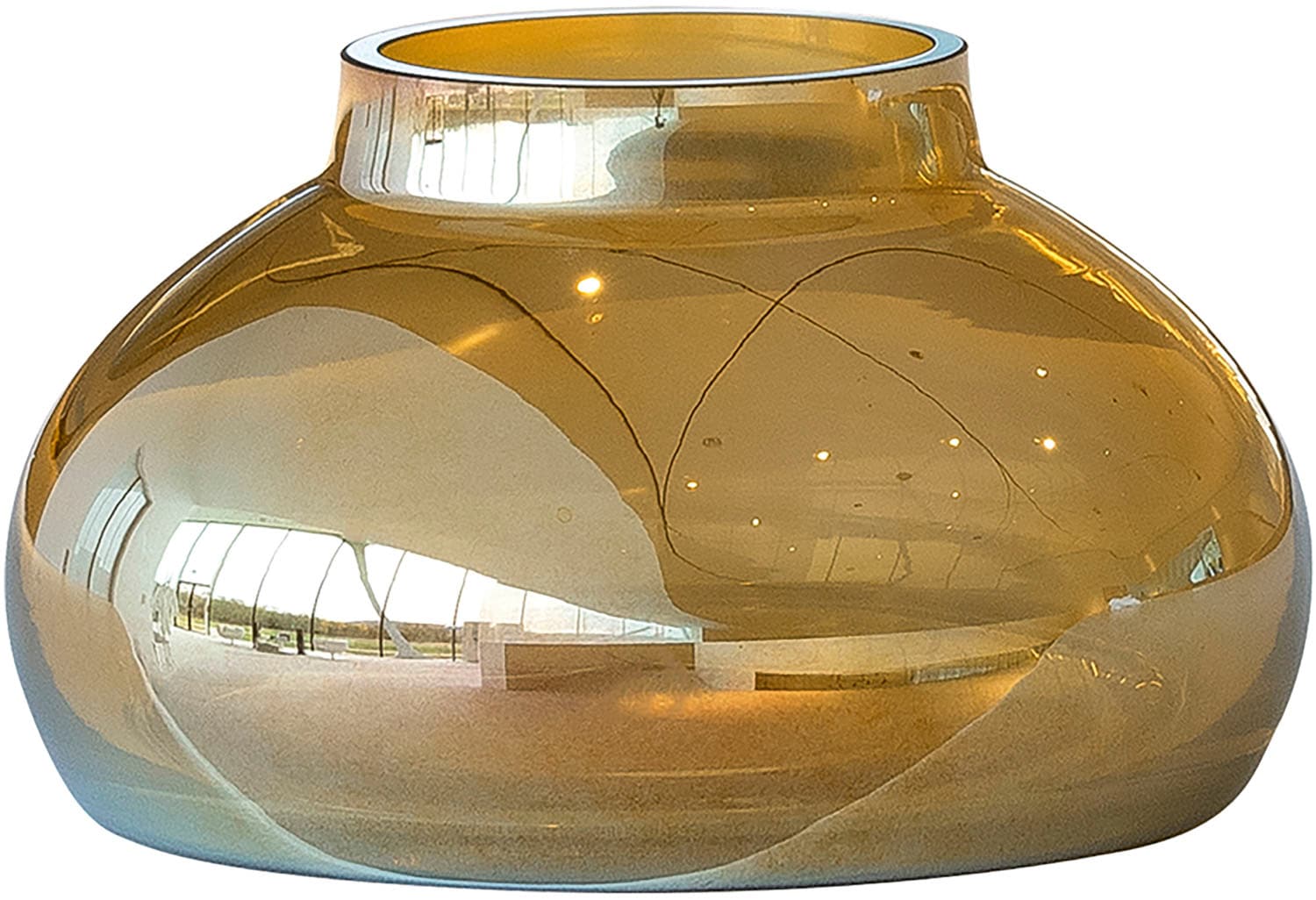 Tischvase »Dekovase Poesia, goldfarben«, (1 St.), handgefertigtes Deko-Objekt aus Glas