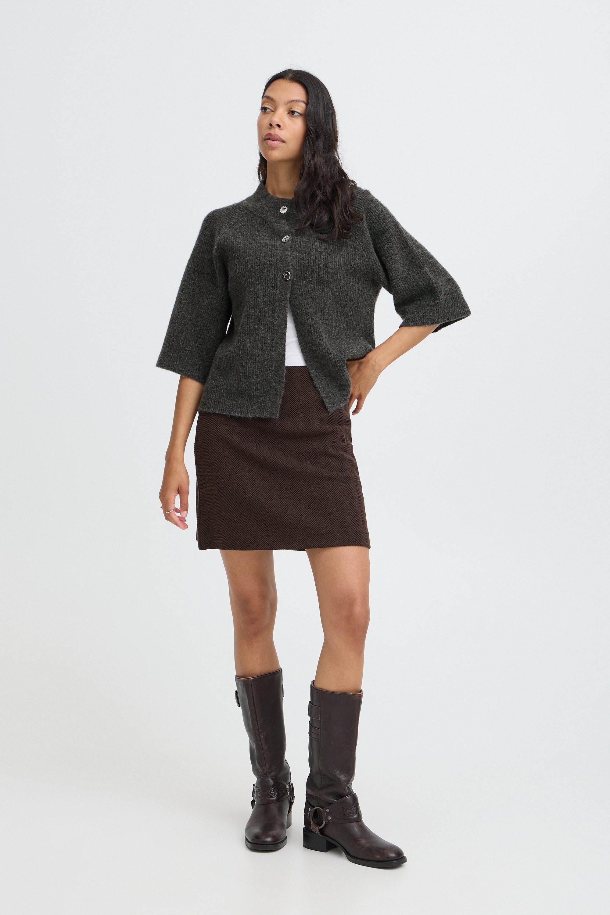 b.young Strickjacke »Damen Halblange Ärmel BYOTAJA«